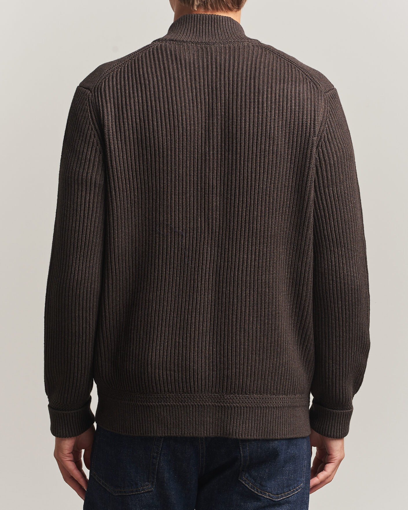 Men | Sweaters & Knitwear | Morris | Duncan Zip Cardigan Brown