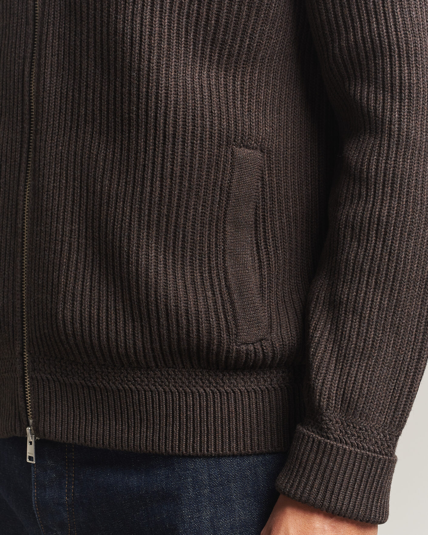Men | Sweaters & Knitwear | Morris | Duncan Zip Cardigan Brown