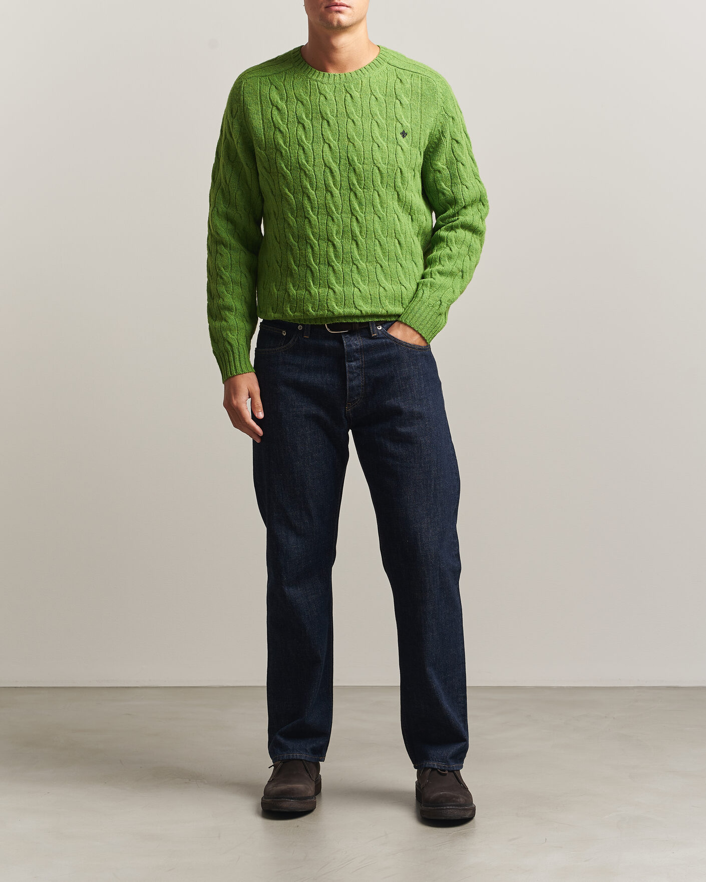 Men | Sweaters & Knitwear | Morris | Archard Cable Sweater Green