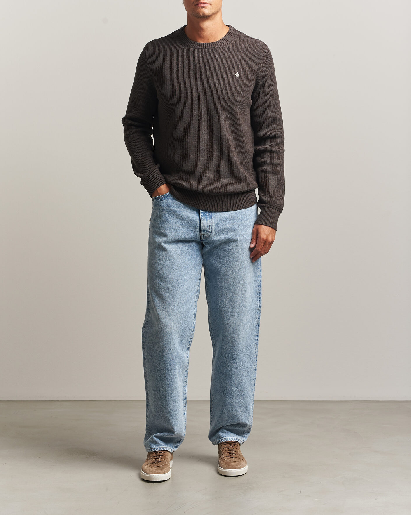 Men | Sweaters & Knitwear | Morris | Colin O-Neck Brown