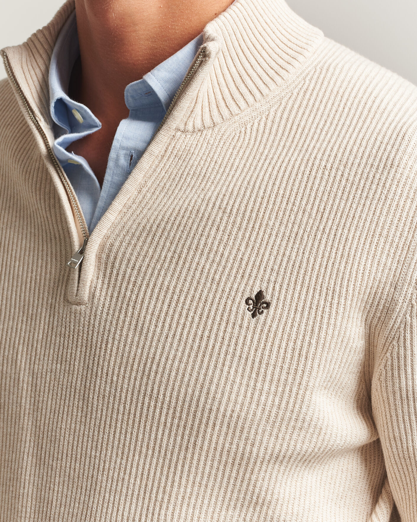 Men | Sweaters & Knitwear | Morris | Colin Half Zip Khaki