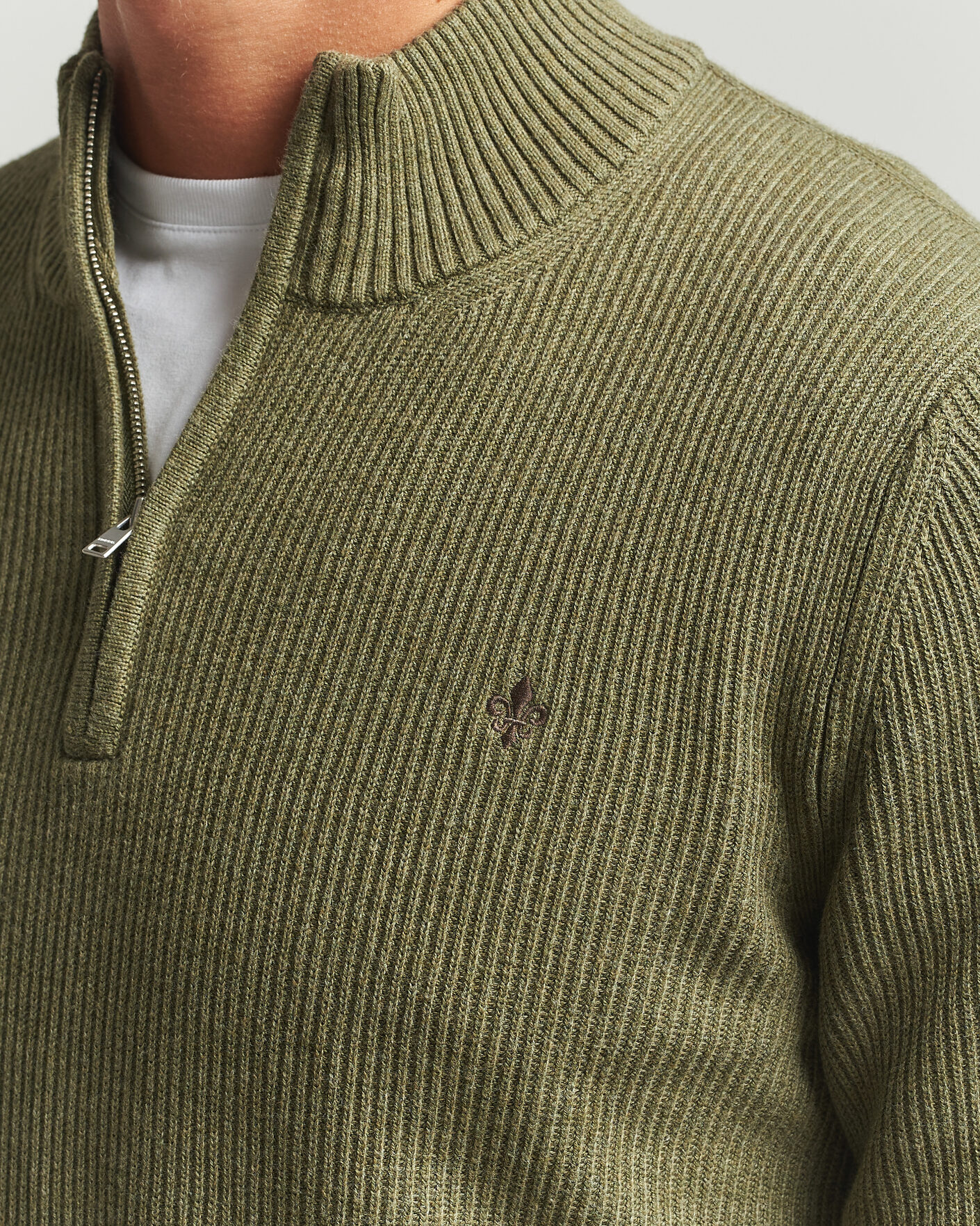 Men | Sweaters & Knitwear | Morris | Colin Half Zip Olive