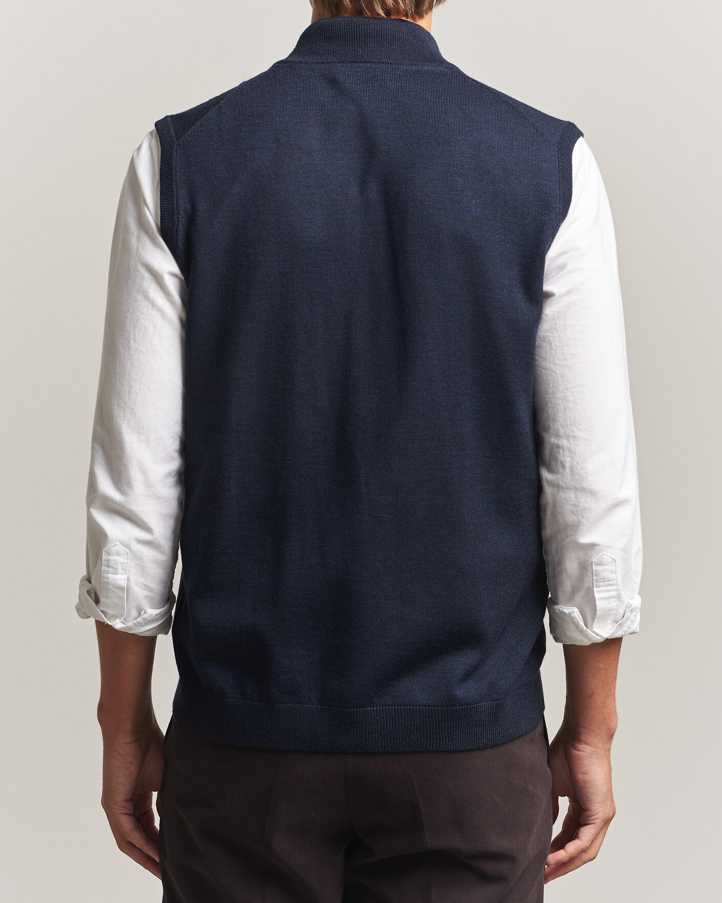 Men | Sweaters & Knitwear | Morris | Merino Zip Vest Navy