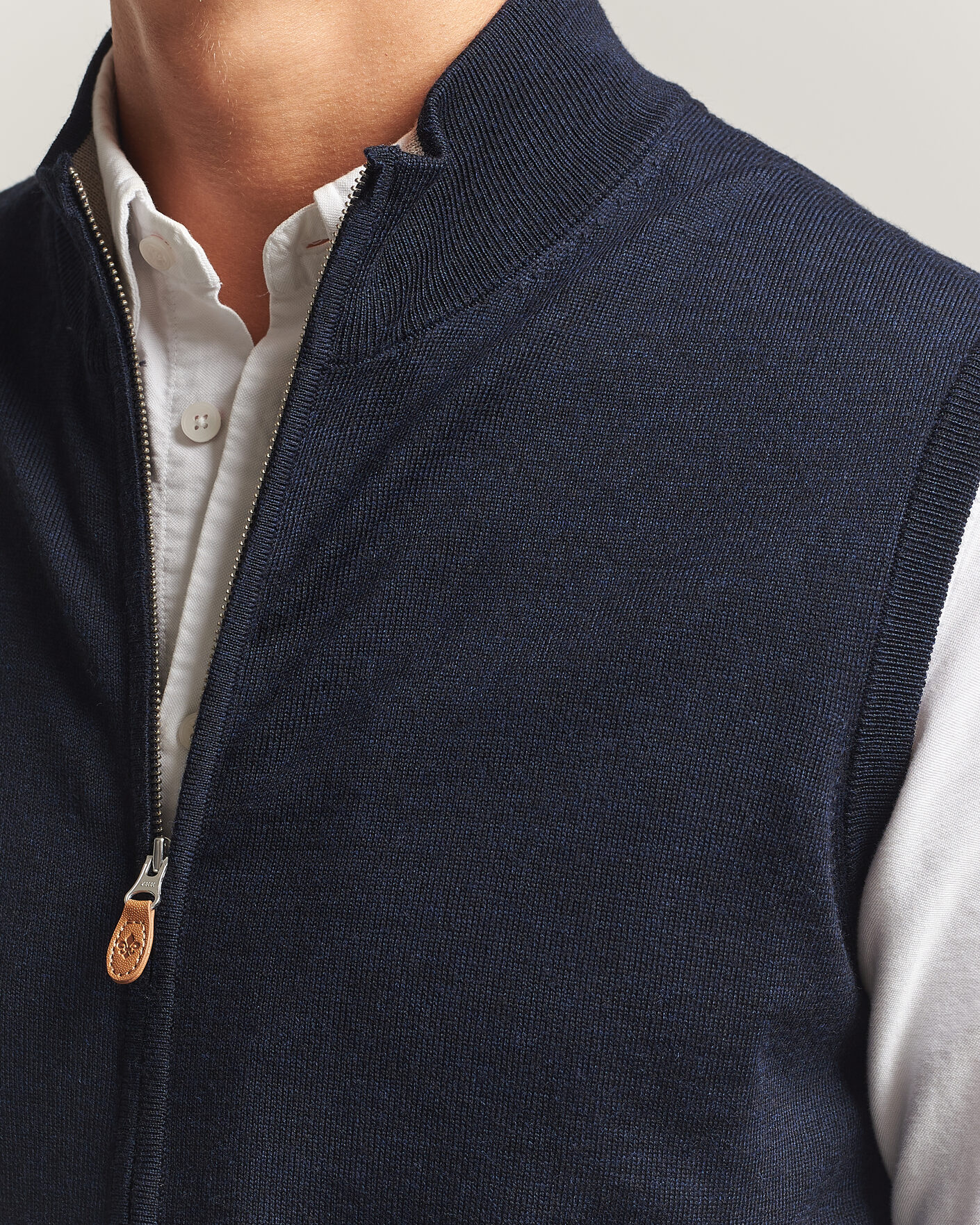 Men | Sweaters & Knitwear | Morris | Merino Zip Vest Navy