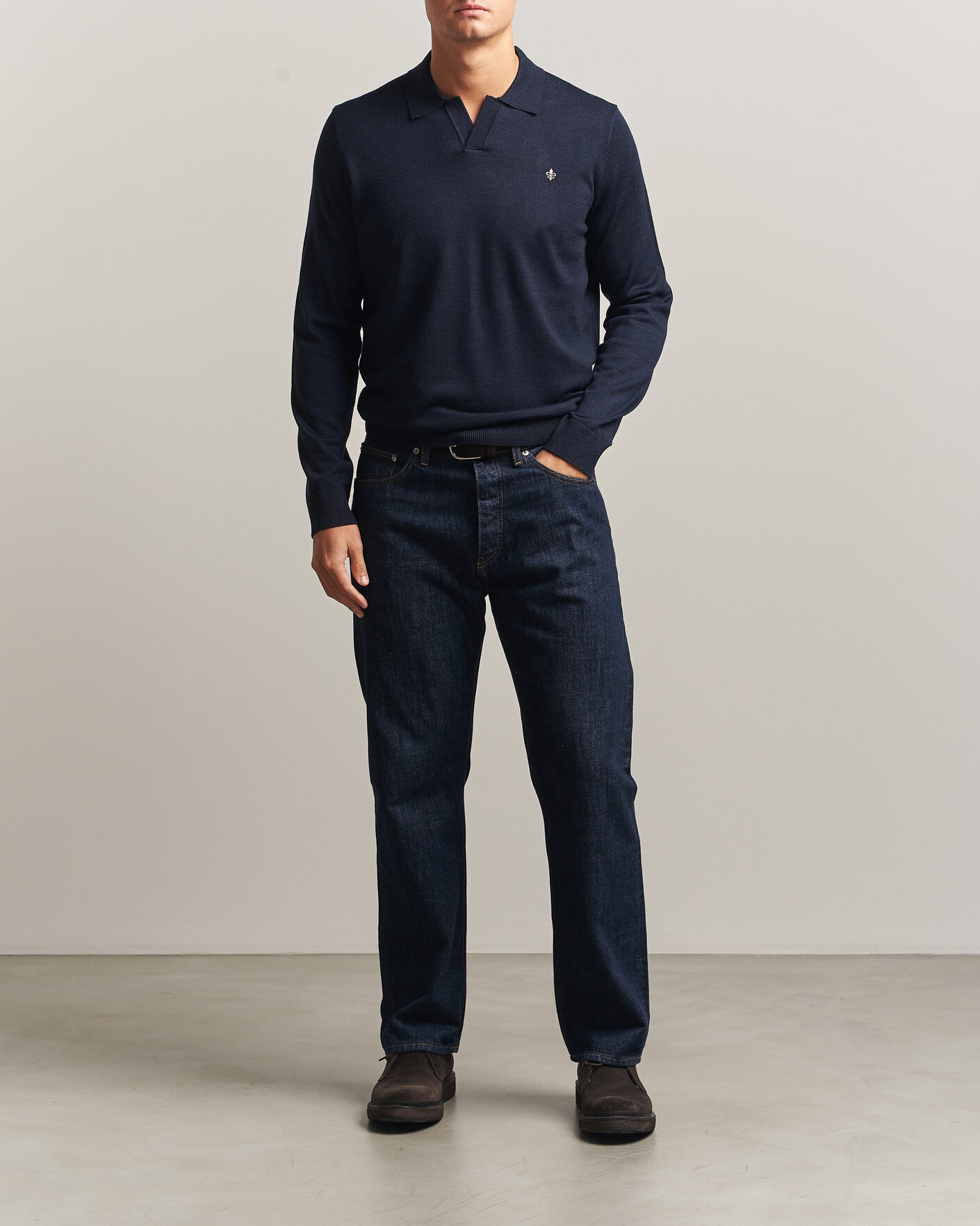 Men | Sweaters & Knitwear | Morris | Merino Resort Polo Navy