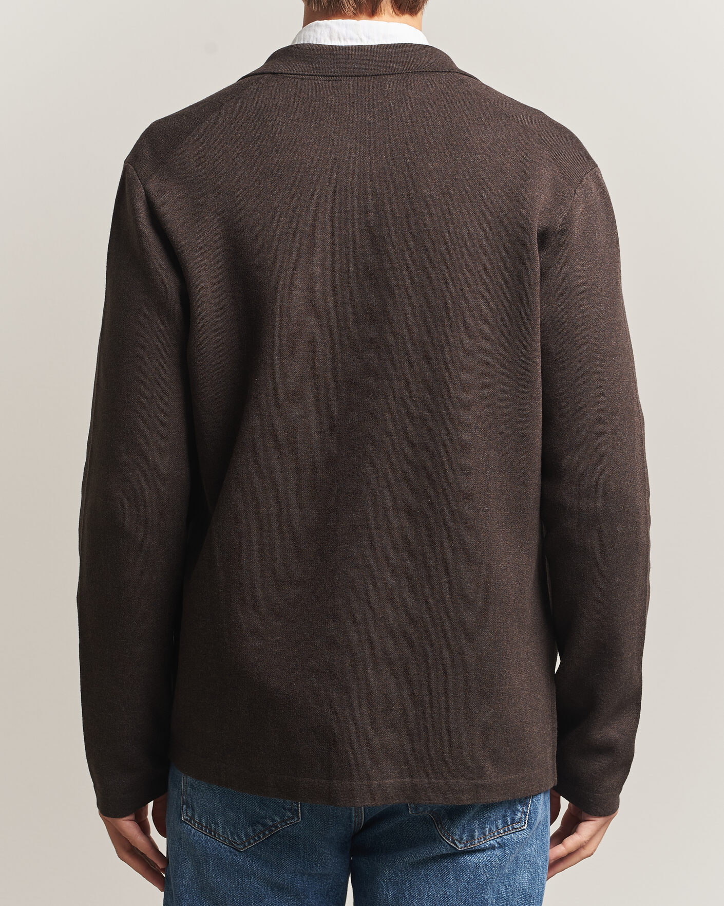 Men | Sweaters & Knitwear | Morris | Dudley Knitted Overshirt Brown