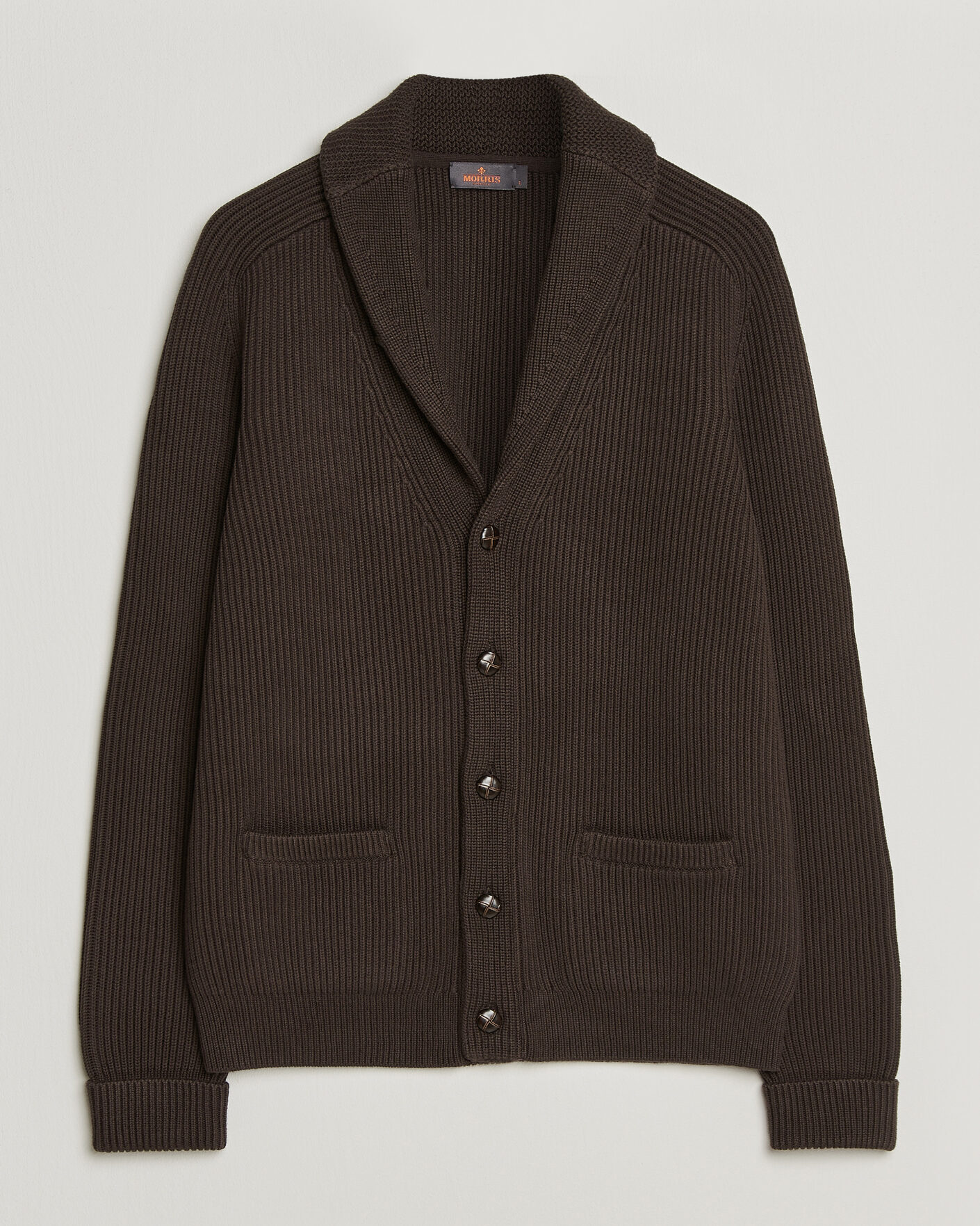 Men | Sweaters & Knitwear | Morris | Brayden Shawl Cardigan Brown