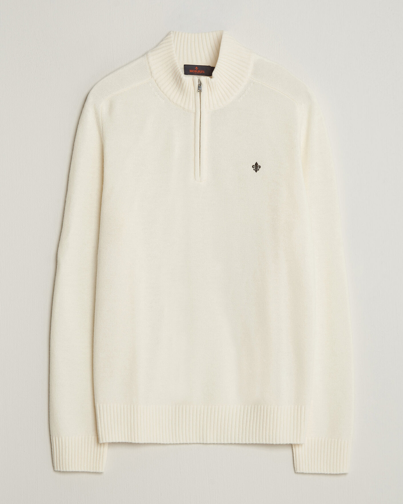 Men | Sweaters & Knitwear | Morris | Hertford Lambswool Half Zip Off White