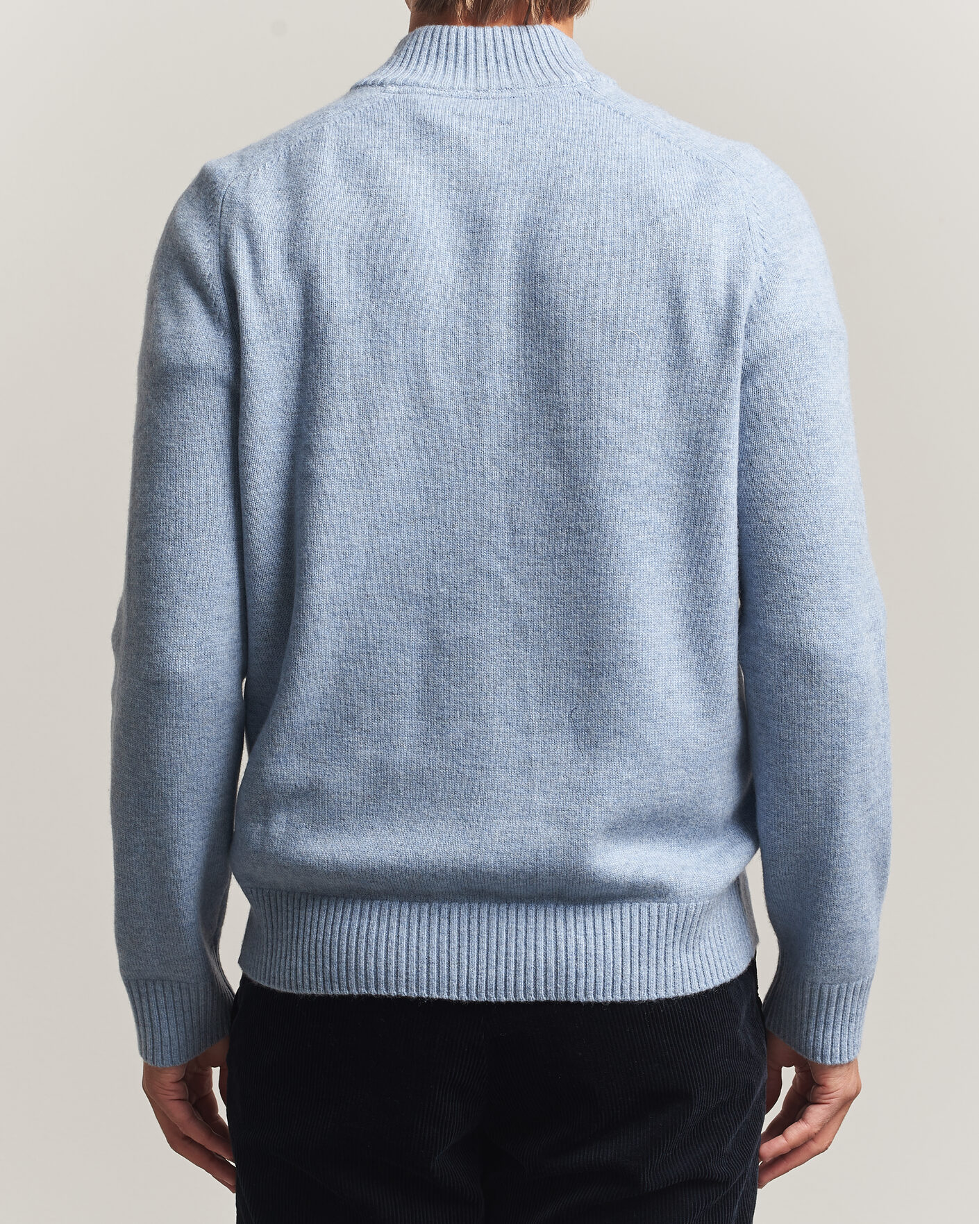 Men | Sweaters & Knitwear | Morris | Hertford Lambswool Half Zip Blue