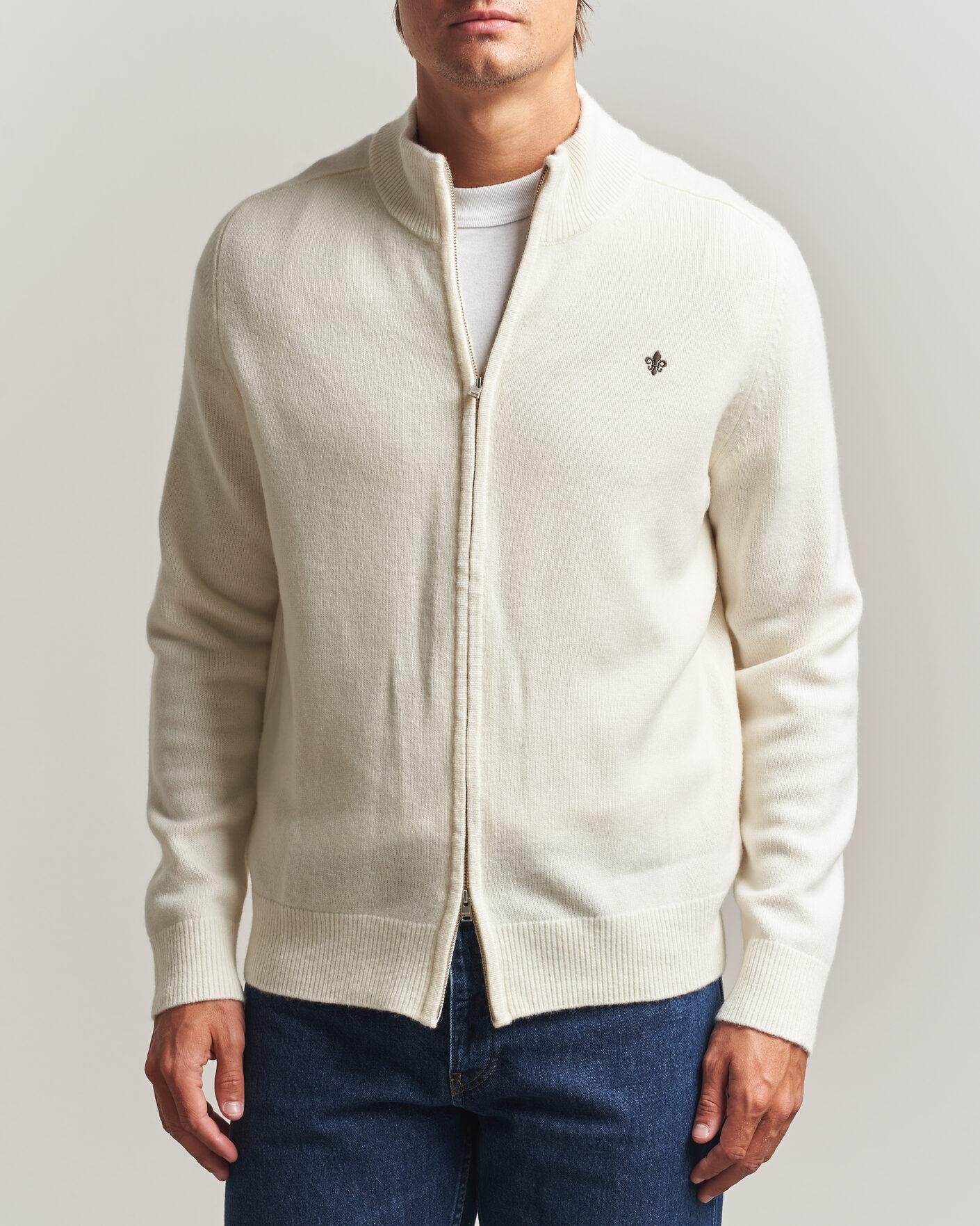 Men | Sweaters & Knitwear | Morris | Hertford Zip Cardigan Off White