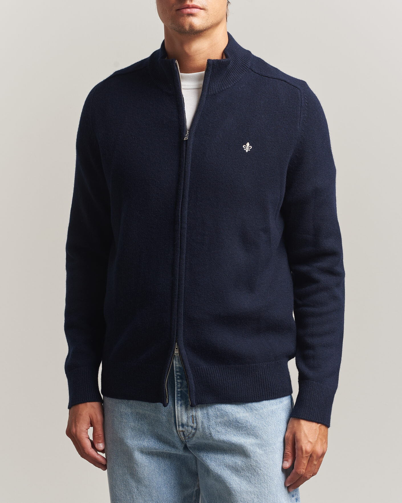 Men | Sweaters & Knitwear | Morris | Hertford Zip Cardigan Navy