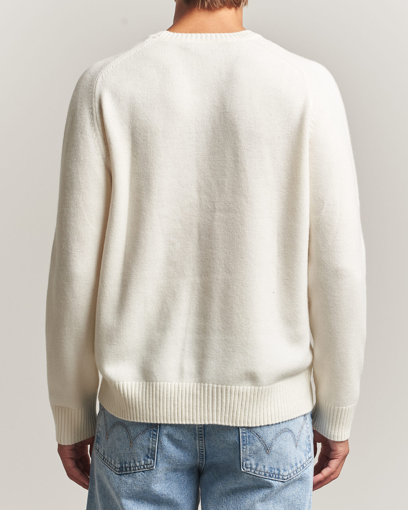 Men | Sweaters & Knitwear | Morris | Hertford Lambswool Crew Neck Off White