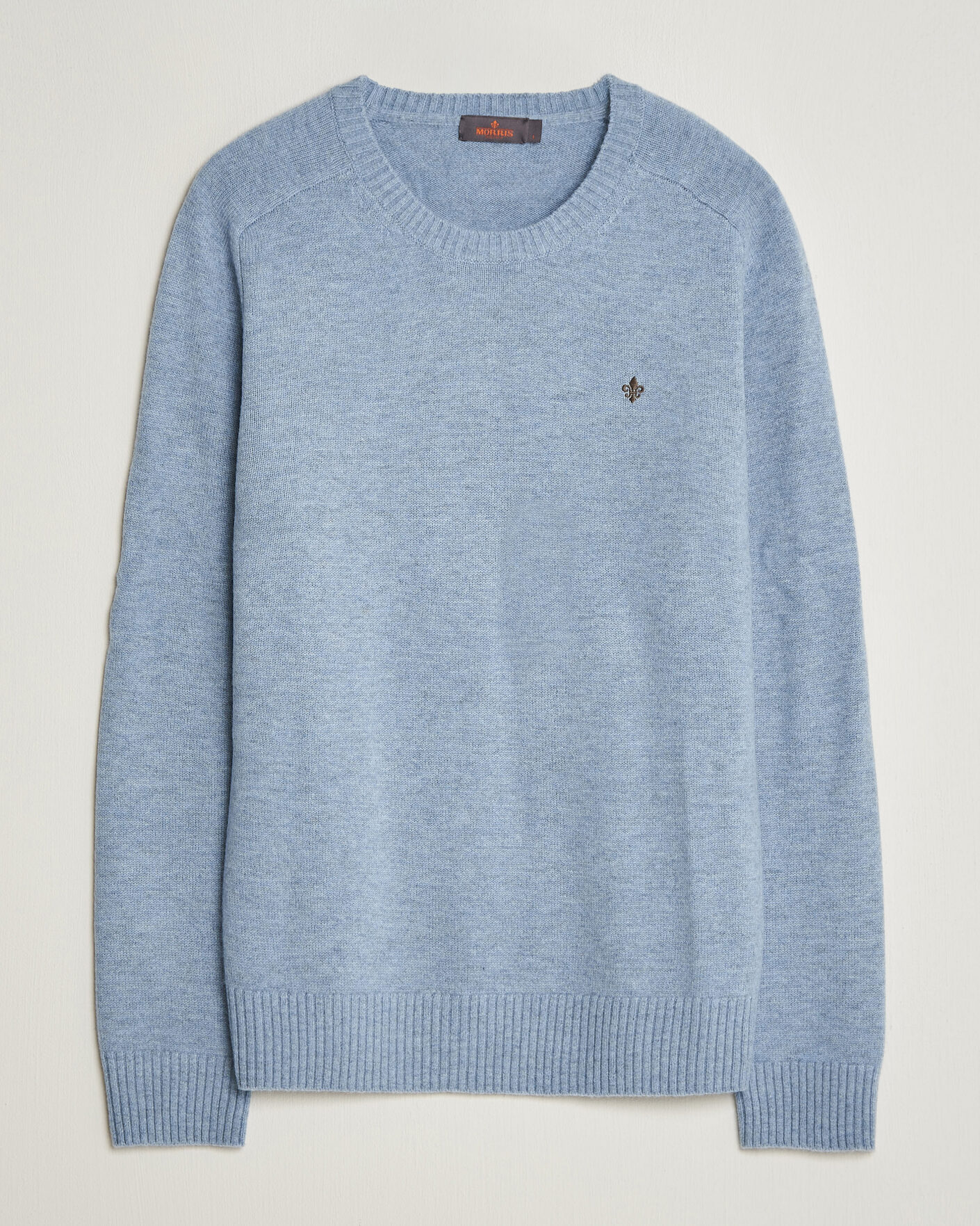 Men | Sweaters & Knitwear | Morris | Hertford Lambswool Crew Neck Blue