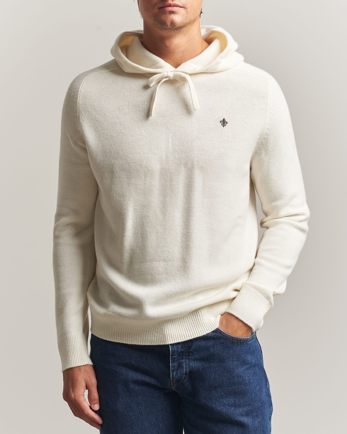 Men | Sweaters & Knitwear | Morris | Hertford Lambswool Hoodie Off White