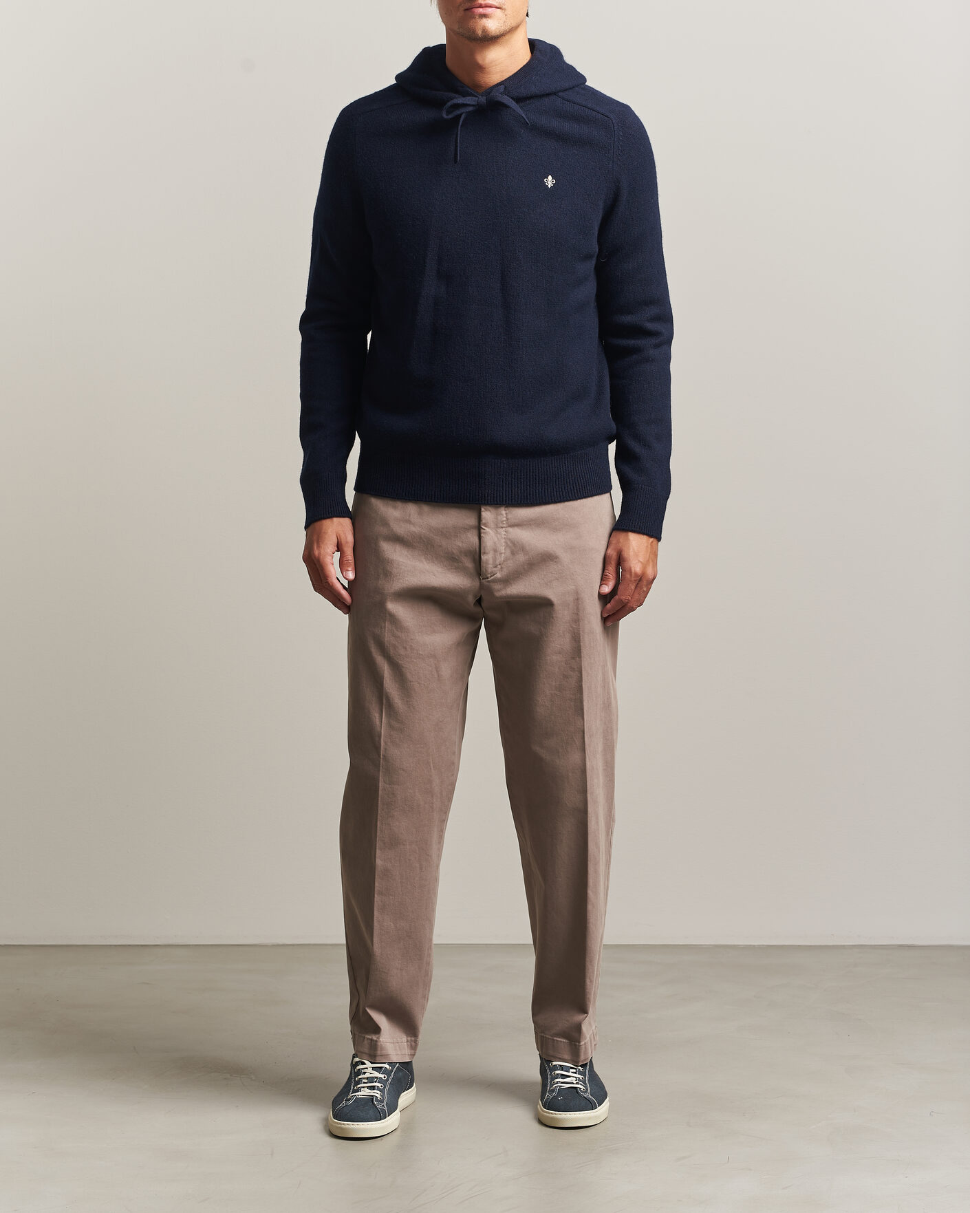 Men | Sweaters & Knitwear | Morris | Hertford Lambswool Hoodie Navy
