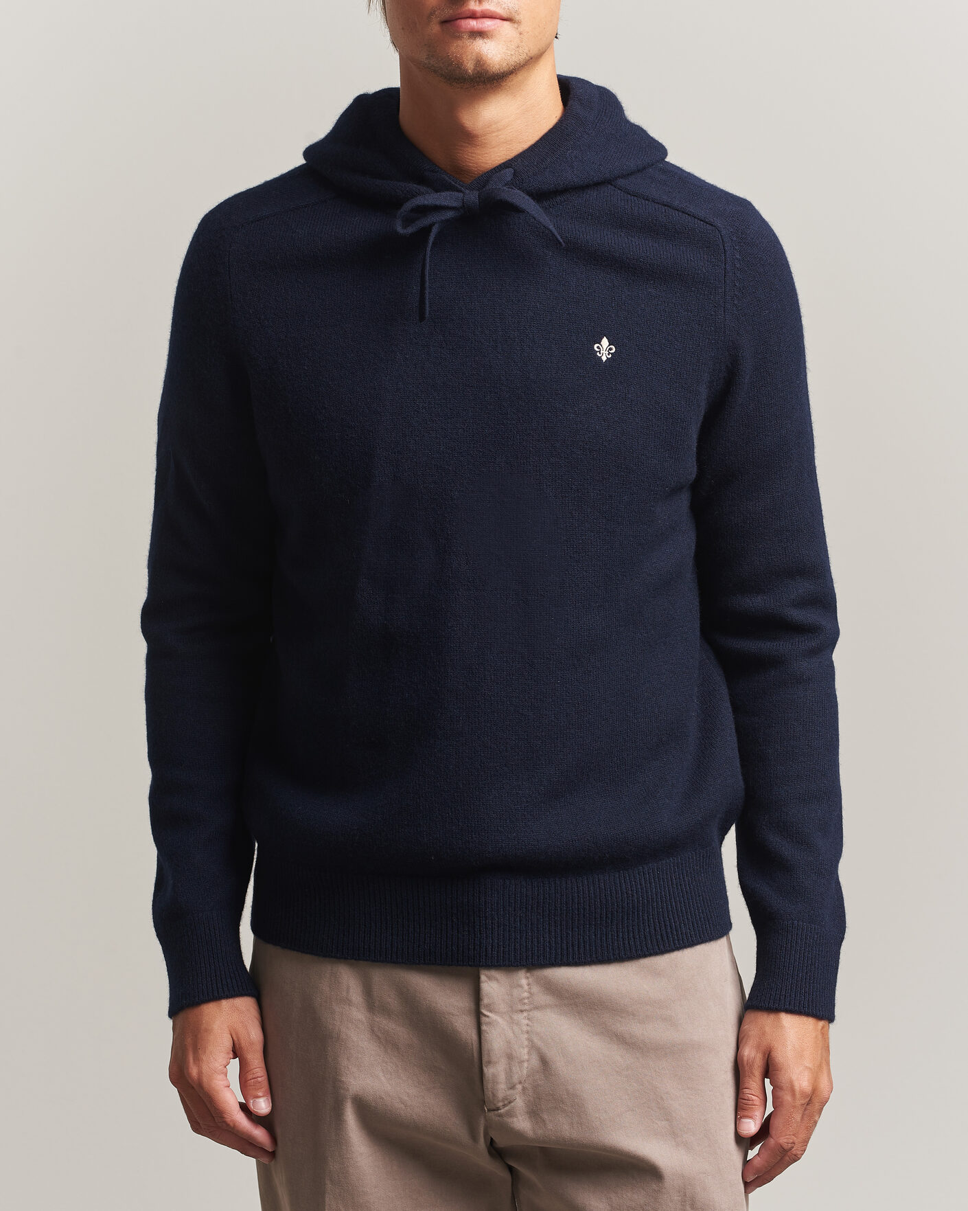 Men | Sweaters & Knitwear | Morris | Hertford Lambswool Hoodie Navy