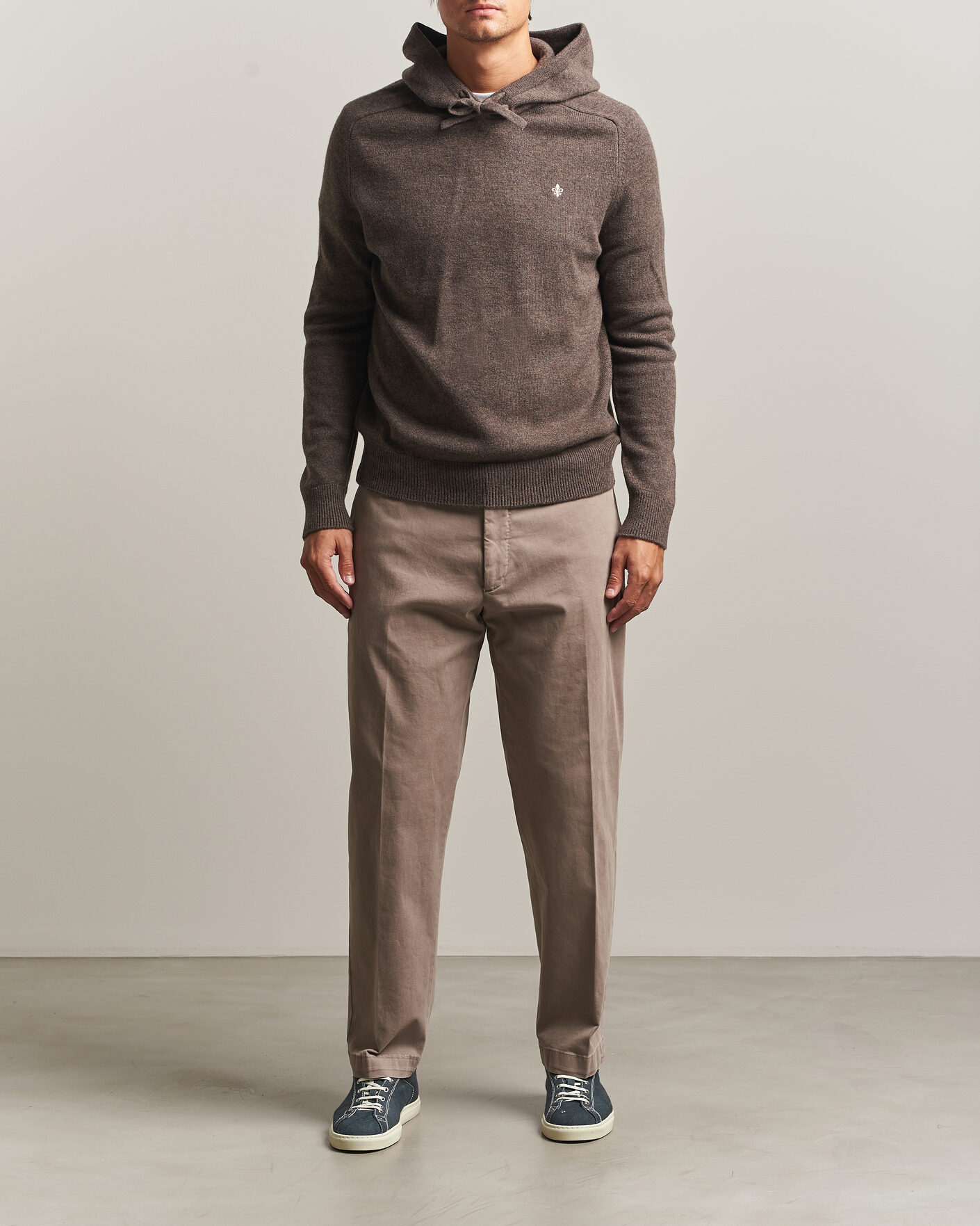 Men | Sweaters & Knitwear | Morris | Hertford Lambswool Hoodie Brown