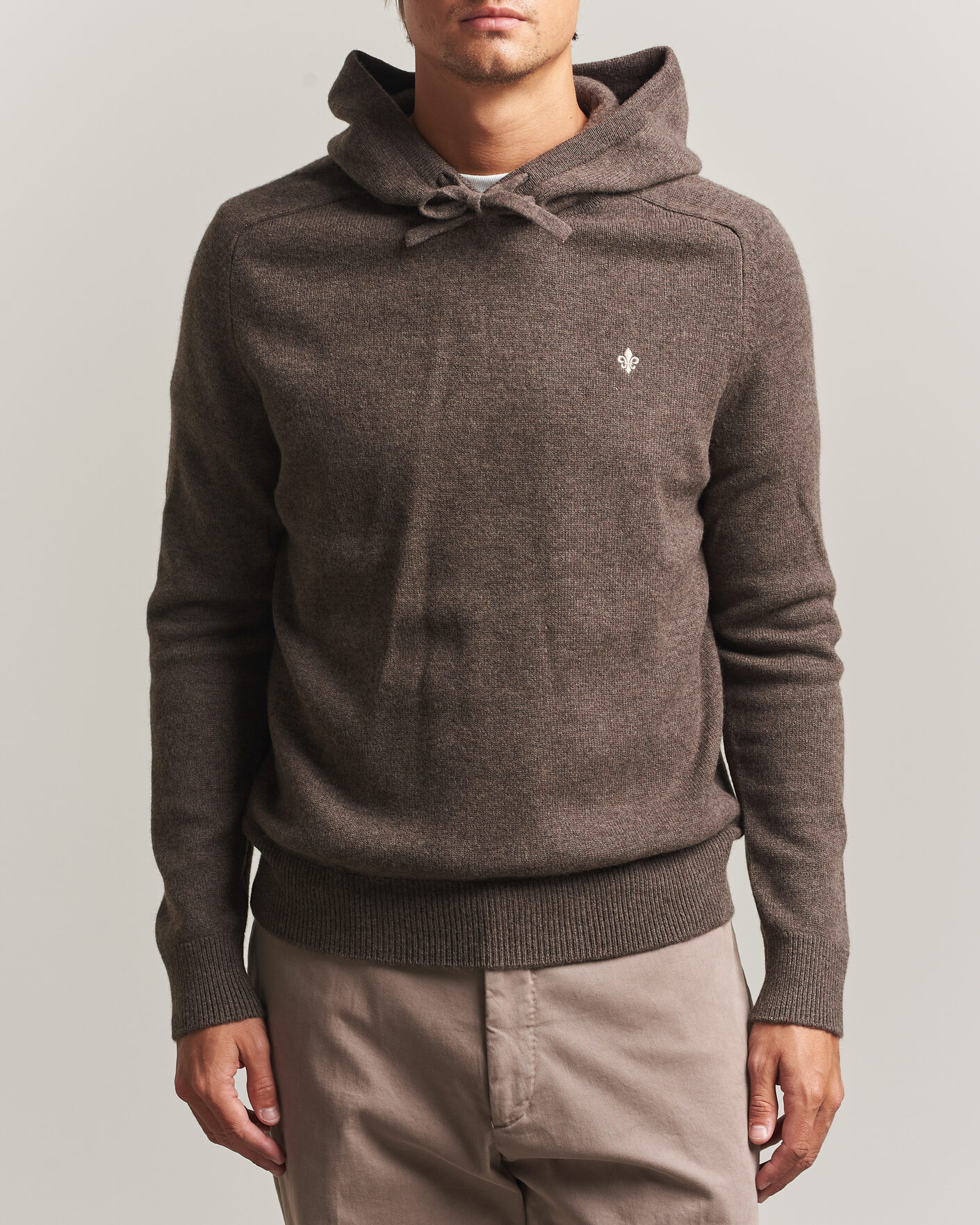 Men | Sweaters & Knitwear | Morris | Hertford Lambswool Hoodie Brown