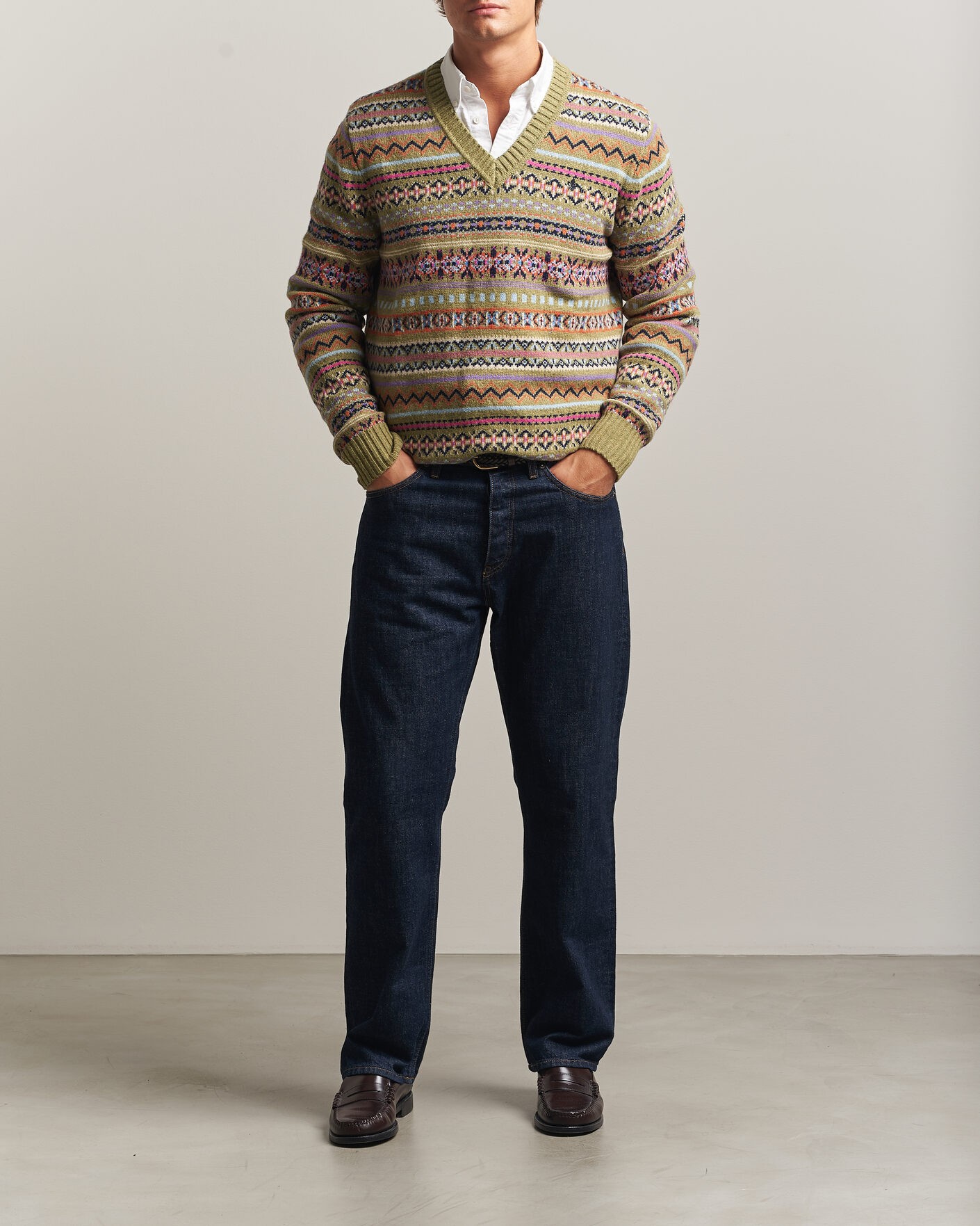 Men | Sweaters & Knitwear | Morris | Tavish V-Neck Olive