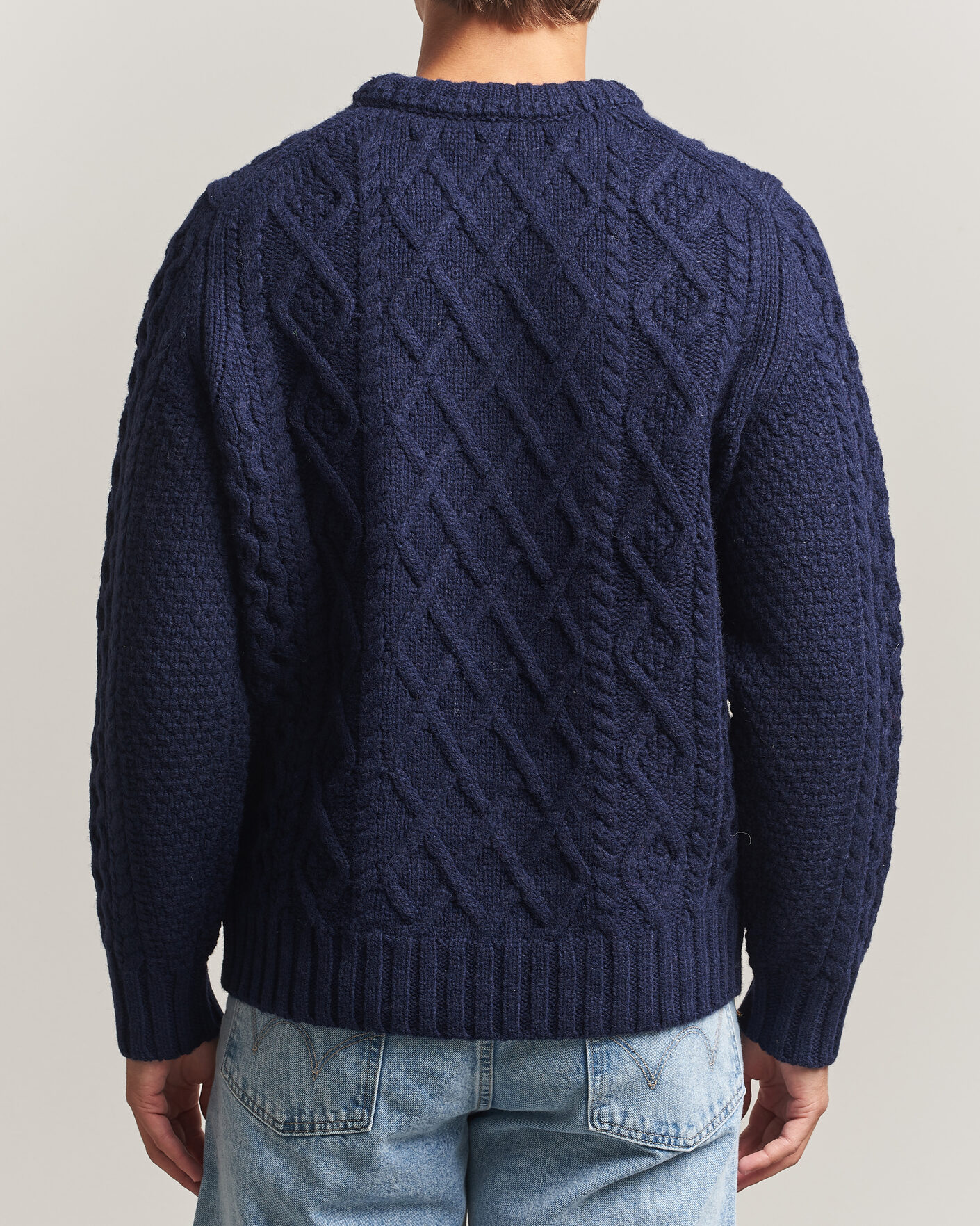 Men | Sweaters & Knitwear | Morris | Ramsey Cable Sweater Navy