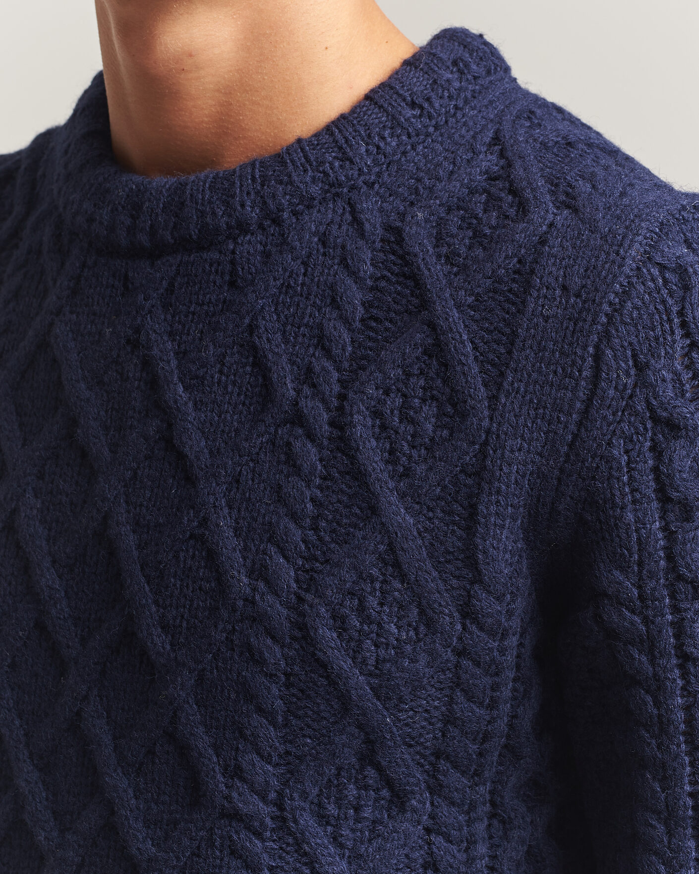 Men | Sweaters & Knitwear | Morris | Ramsey Cable Sweater Navy