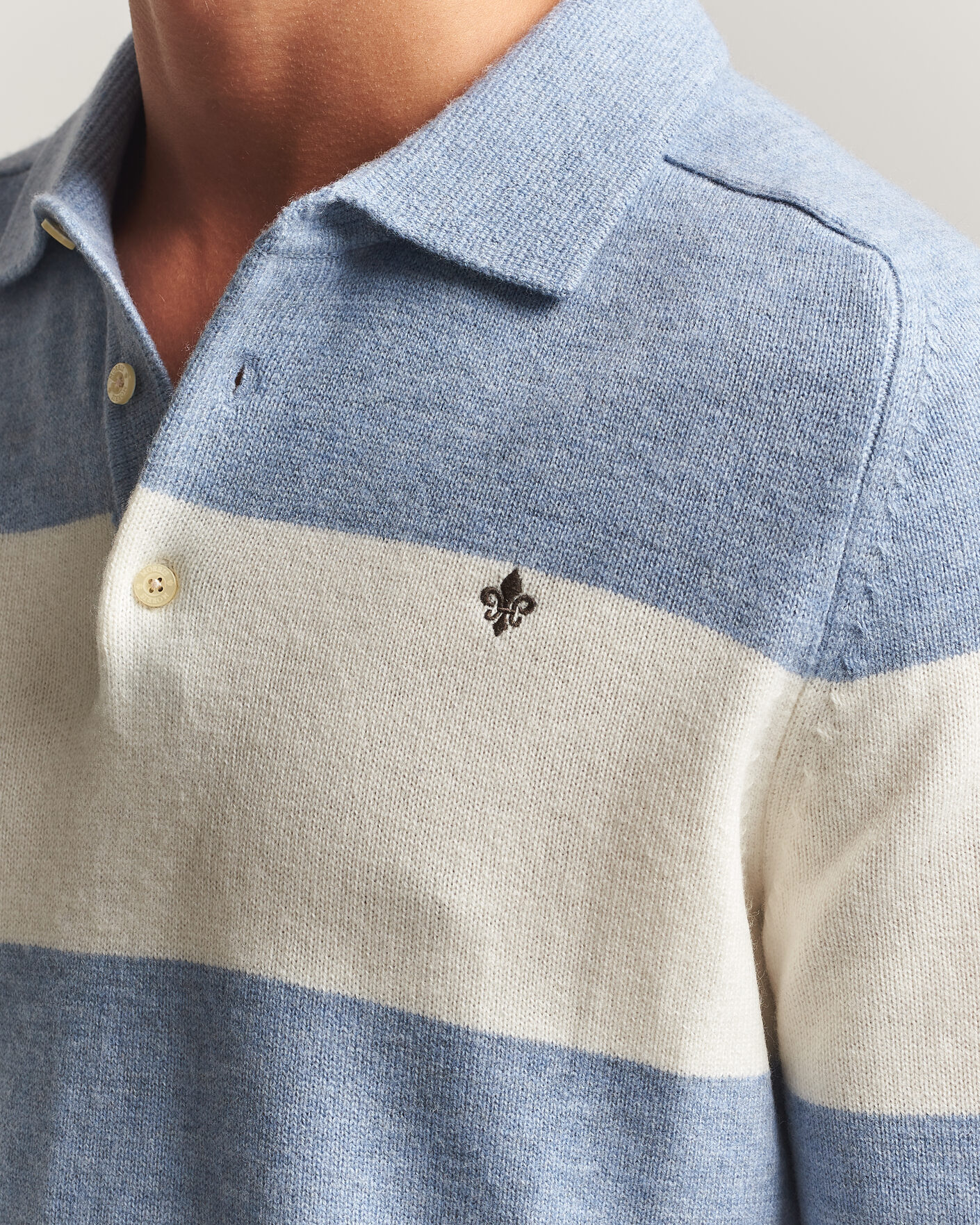 Men | Sweaters & Knitwear | Morris | Hertford Knitted Polo Blue