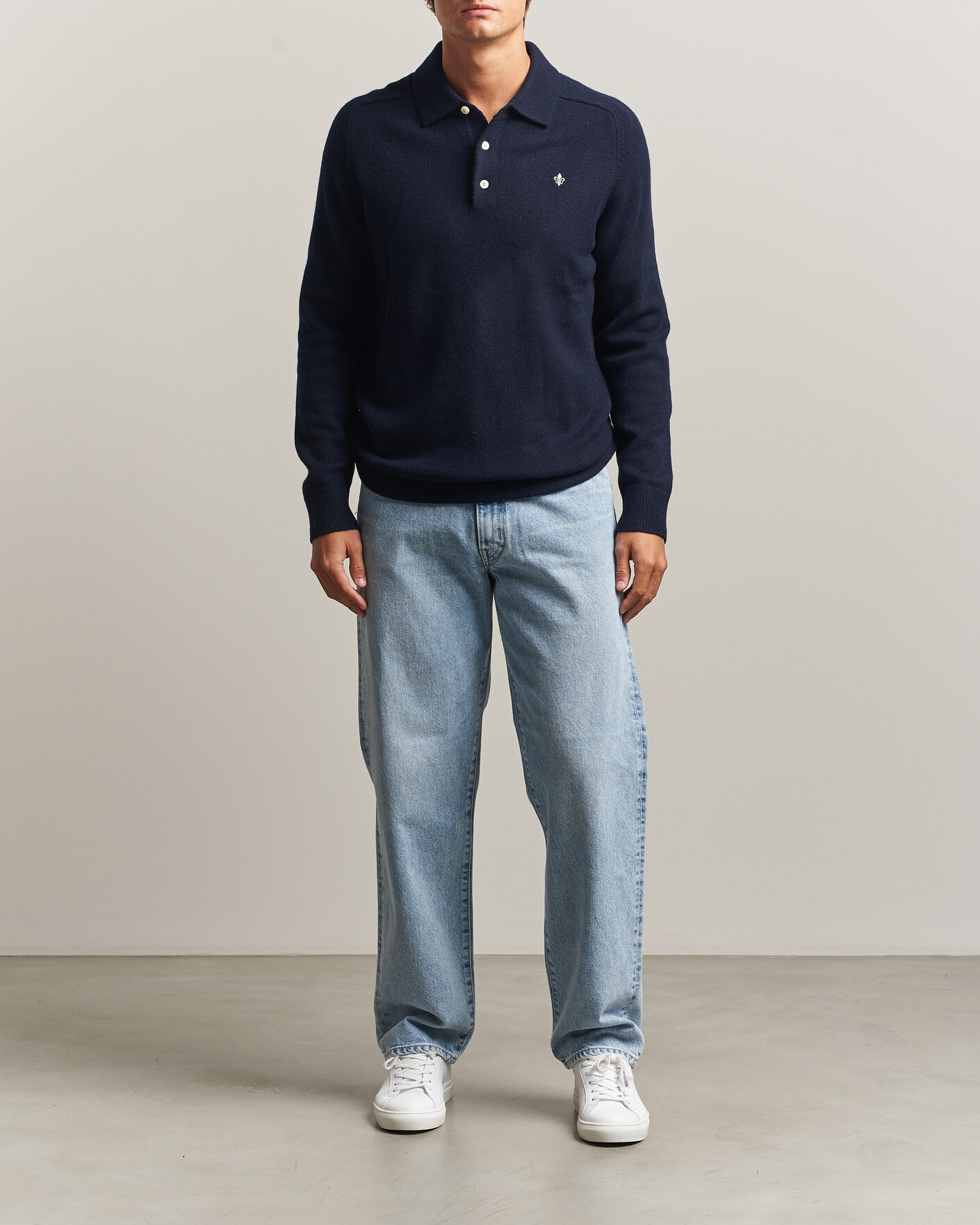 Men | Sweaters & Knitwear | Morris | Hetford Knitted Polo Navy