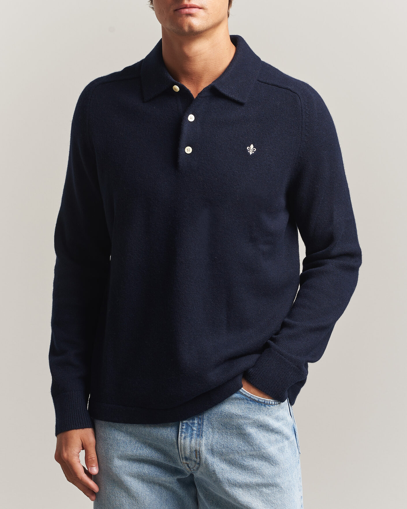 Men | Sweaters & Knitwear | Morris | Hetford Knitted Polo Navy