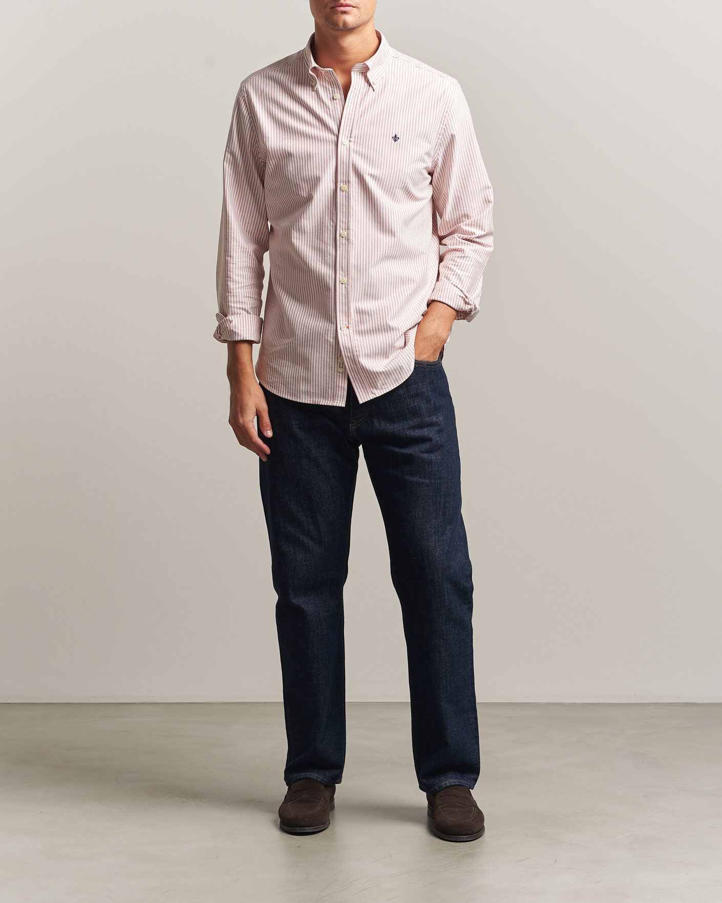 Men | Shirts | Morris | Douglas Oxford Stripe Shirt Orange