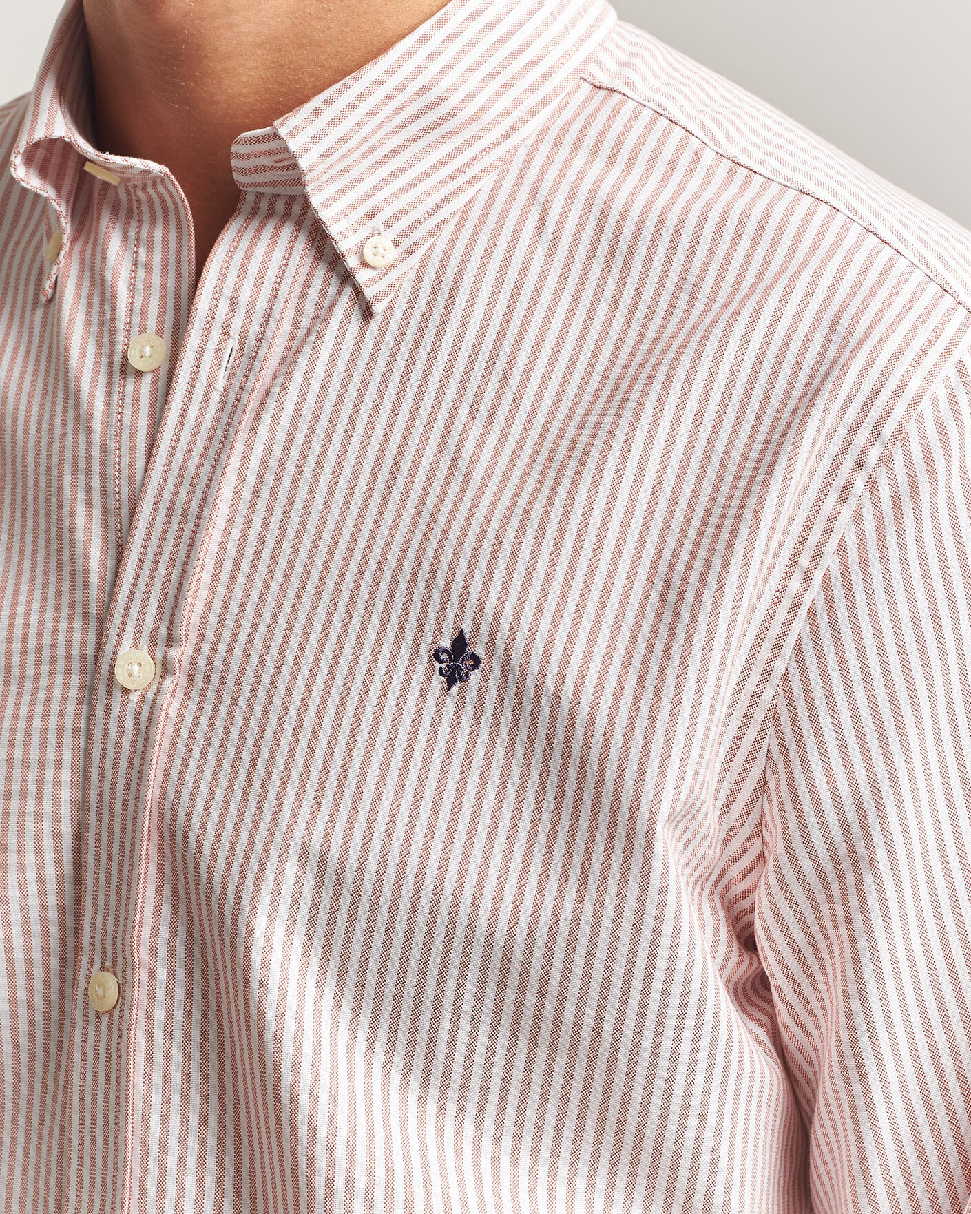 Men | Shirts | Morris | Douglas Oxford Stripe Shirt Orange