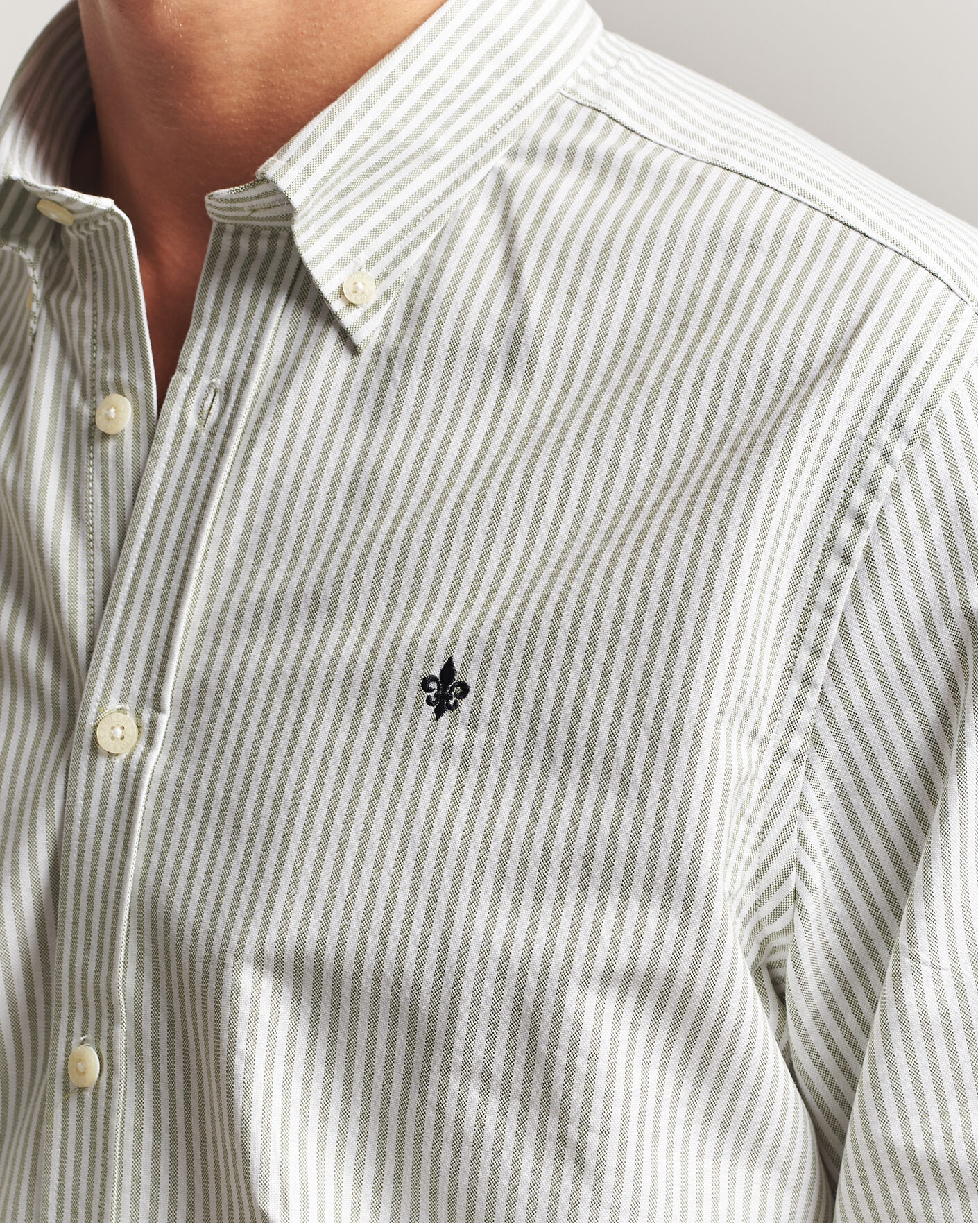 Men | Shirts | Morris | Douglas Oxford Stripe Shirt Olive