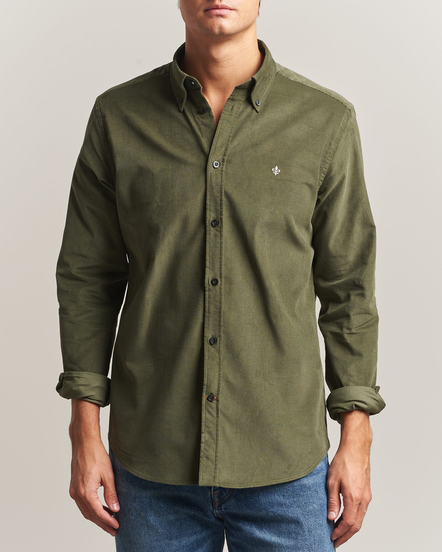 Men | Shirts | Morris | Douglas Cord Shirt Olive