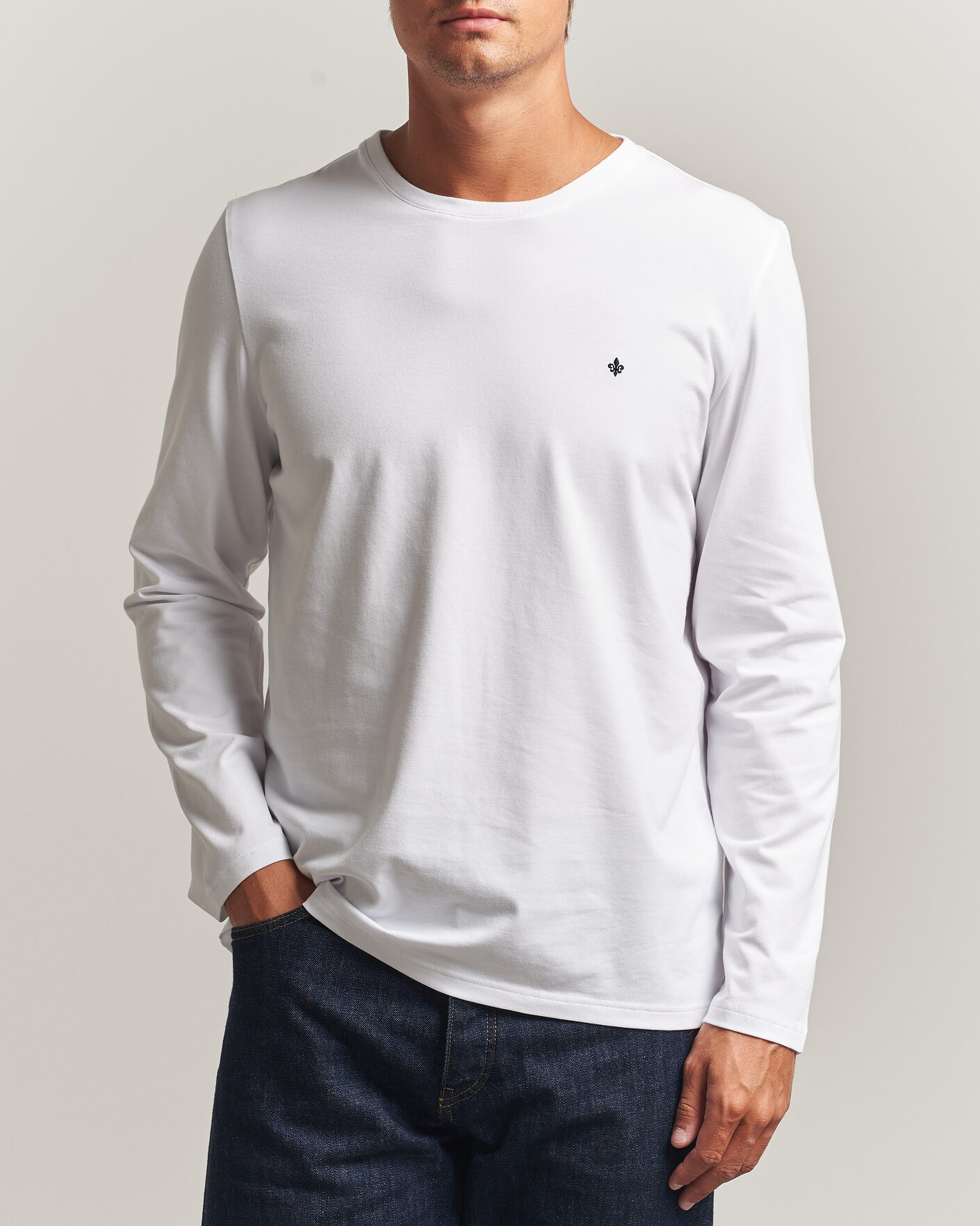 Men | T-Shirts | Morris | James Long Sleeve T-Shirt White