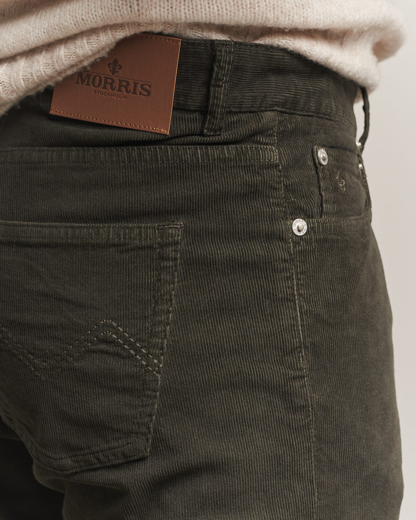 Men | Trousers | Morris | James Cord 5-Pocket Pants Olive