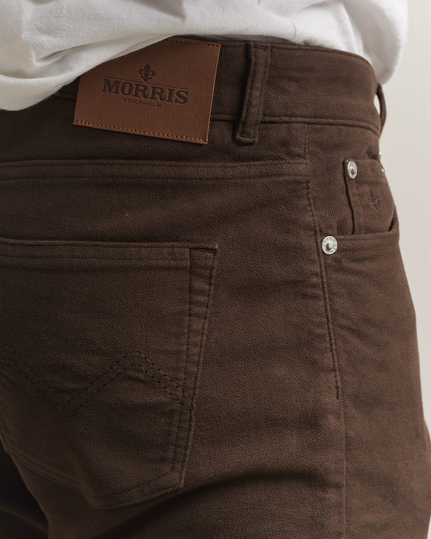 Men | Trousers | Morris | James Winter Twill 5-Pocket Pants Brown