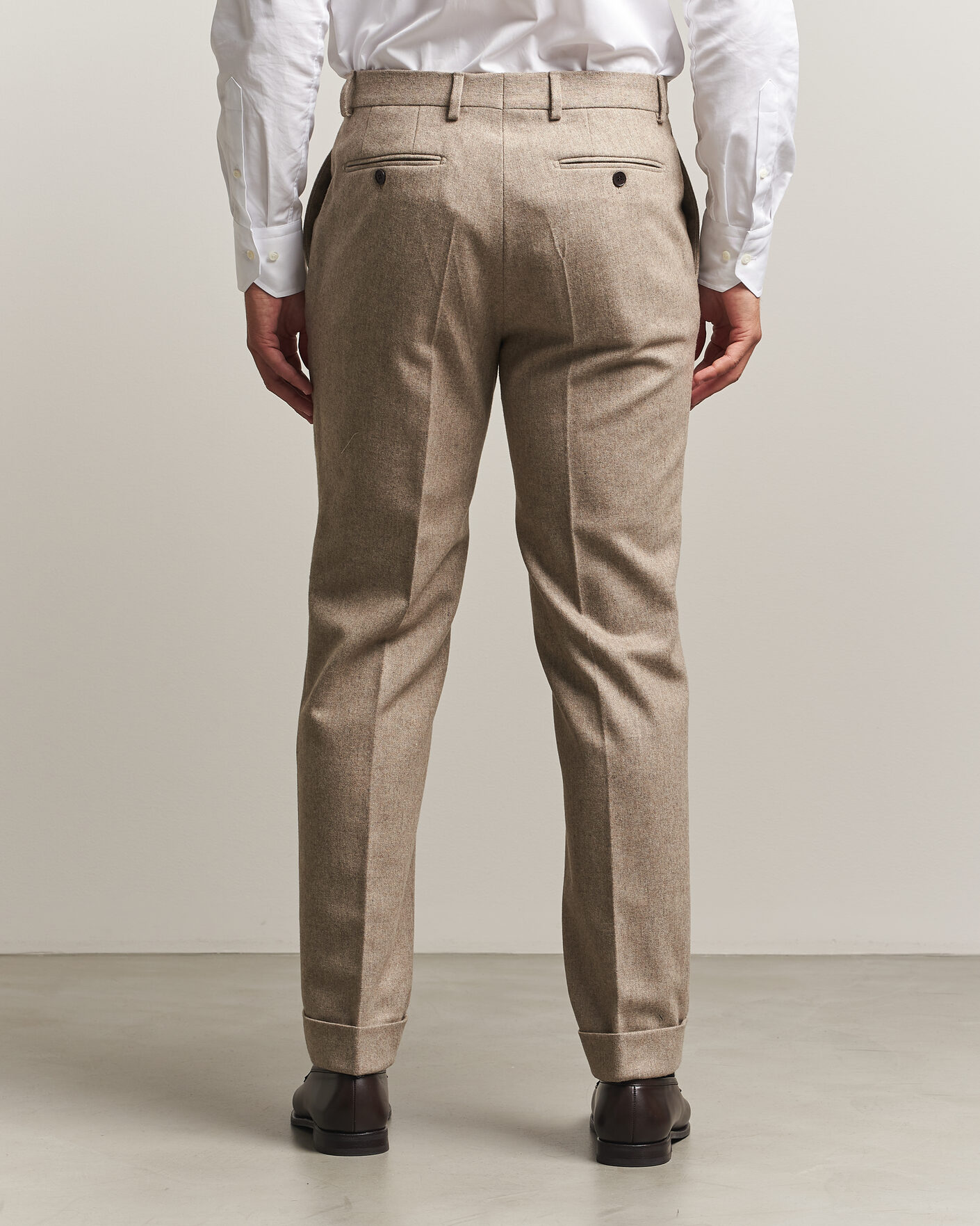 Men | Trousers | Morris | Flannel Suit Trousers Khaki