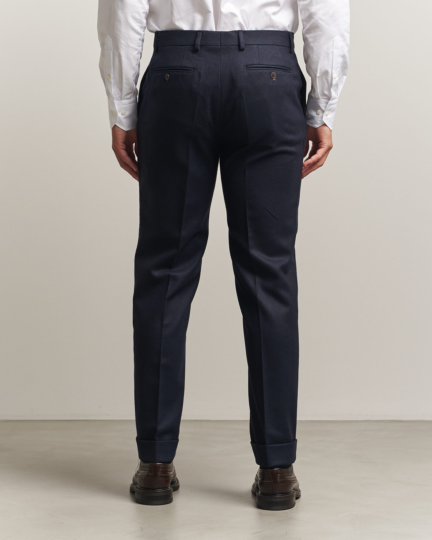 Men | Trousers | Morris | Flannel Suit Trousers Navy