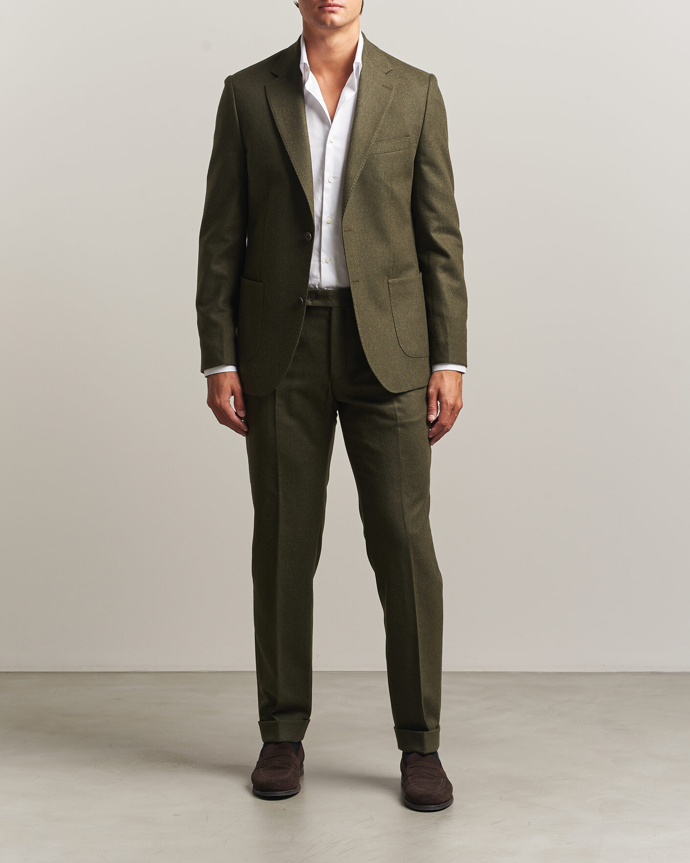 Men | Trousers | Morris | Flannel Suit Trousers Green