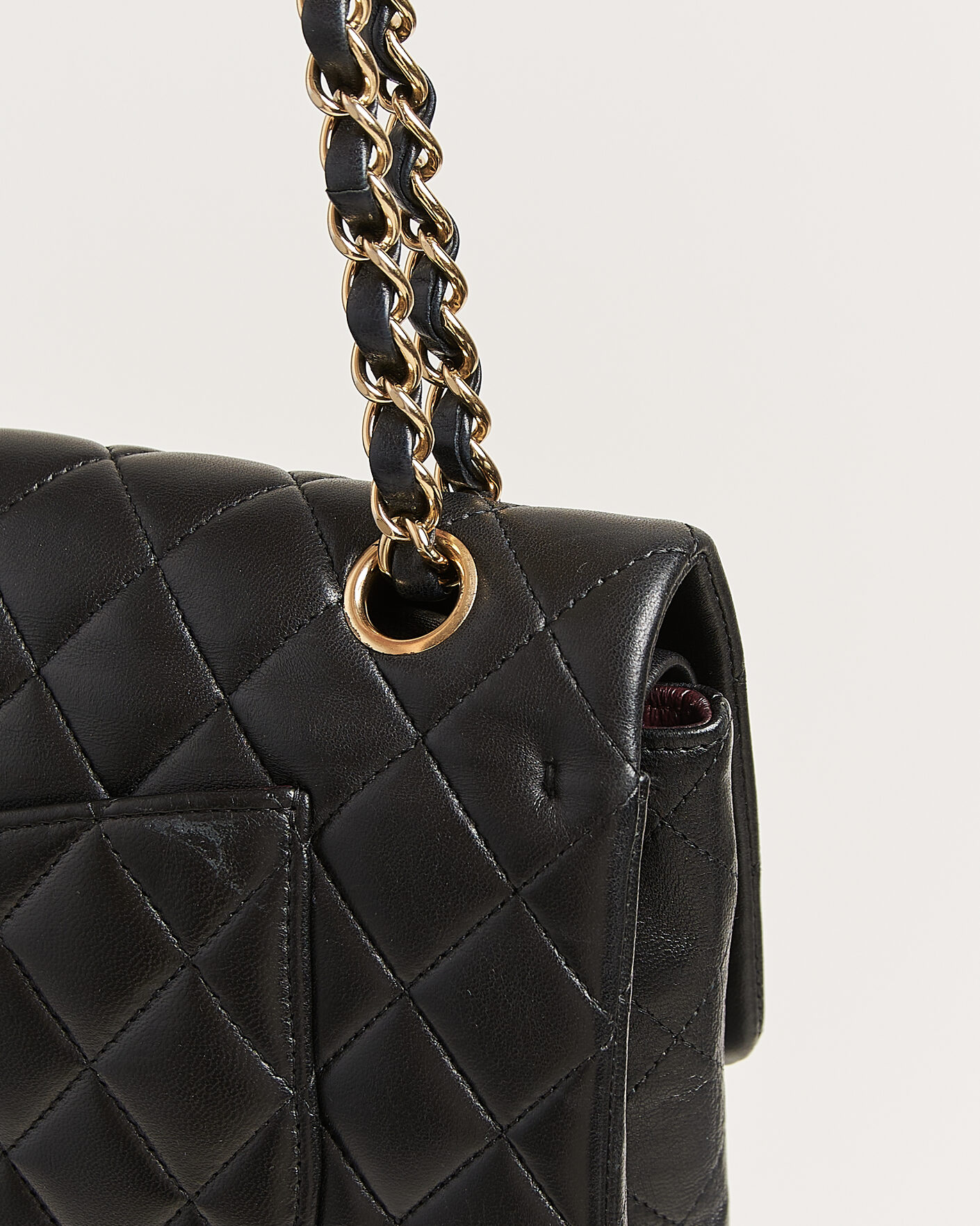 Men | Pre-Owned & Vintage Bags | Chanel Pre-Owned | Classic Medium Double Flap Bag Lambskin Black