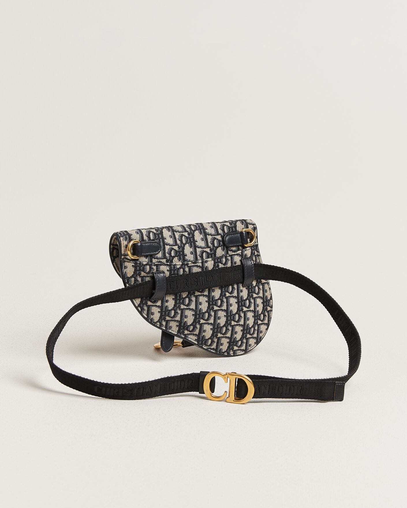 Men | Pre-Owned & Vintage Bags | Dior Pre-Owned | Saddle Belt Pouch Bag Oblique Jacquard Blue