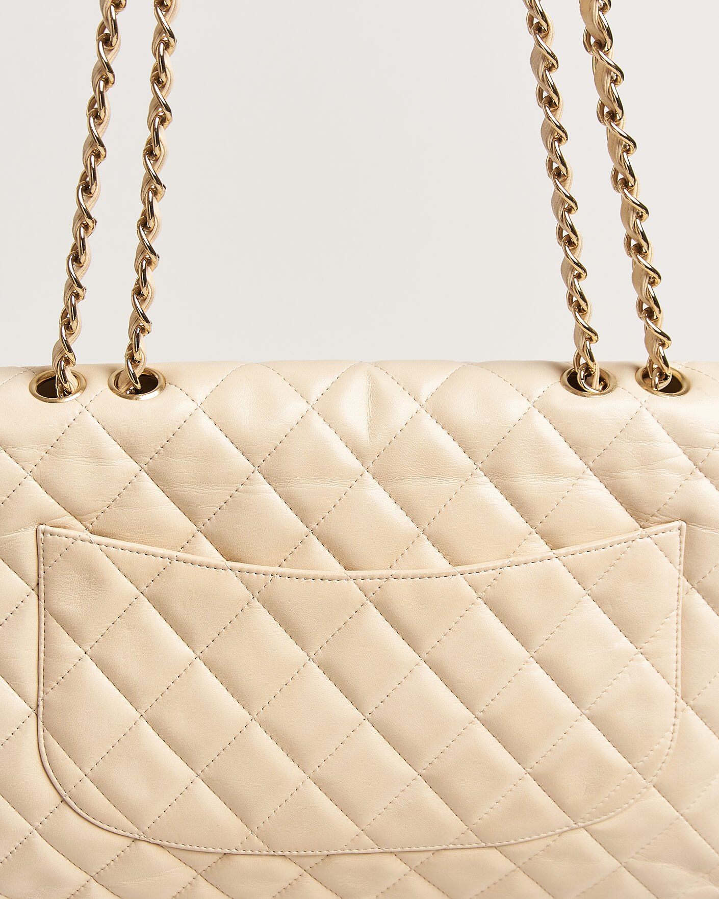 Men | Pre-Owned & Vintage Bags | Chanel Pre-Owned | Classic Jumbo Single Flap Bag Lambskin Beige