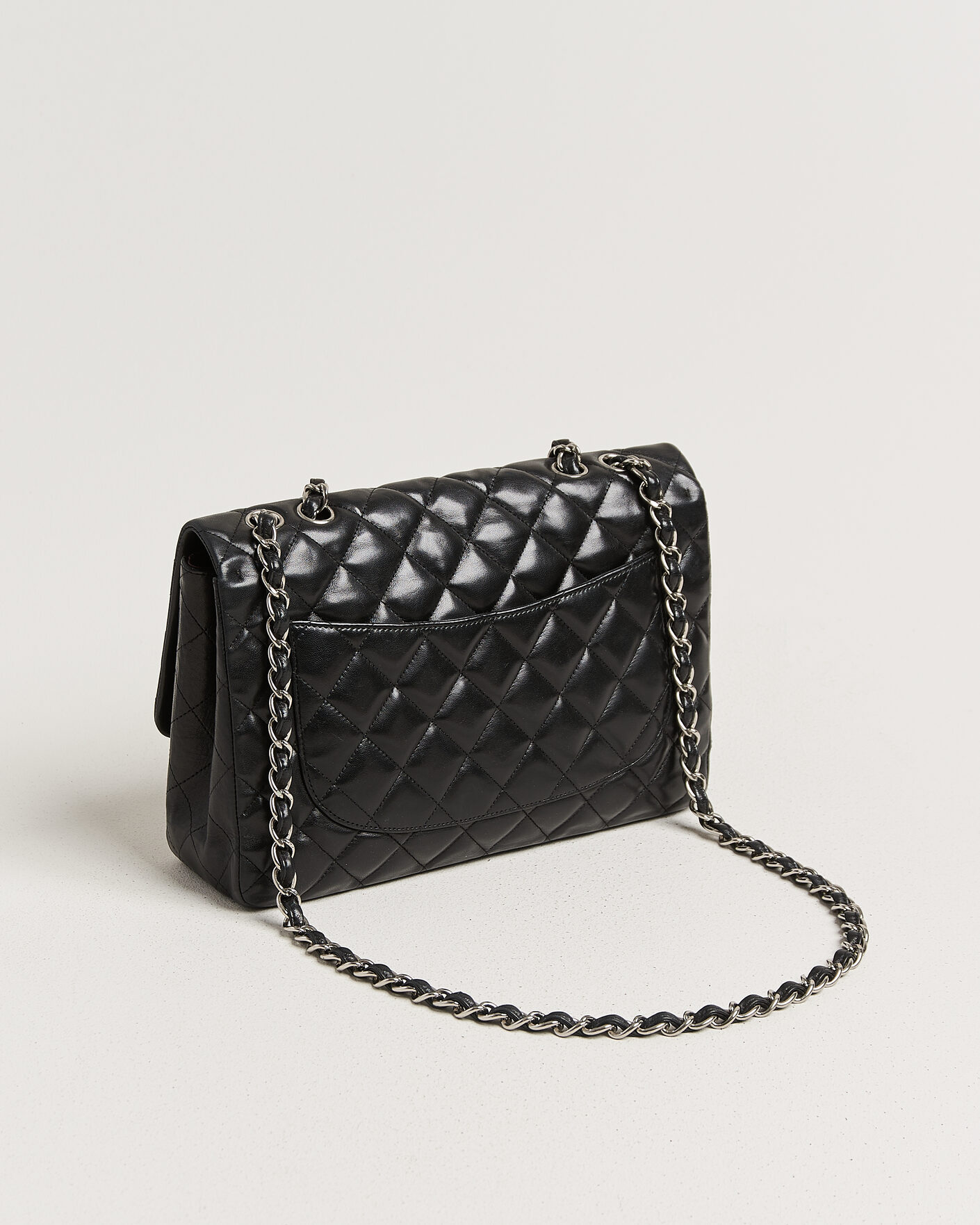 Men | Pre-Owned & Vintage Bags | Chanel Pre-Owned | Classic Jumbo Single Flap Bag Lambskin Black