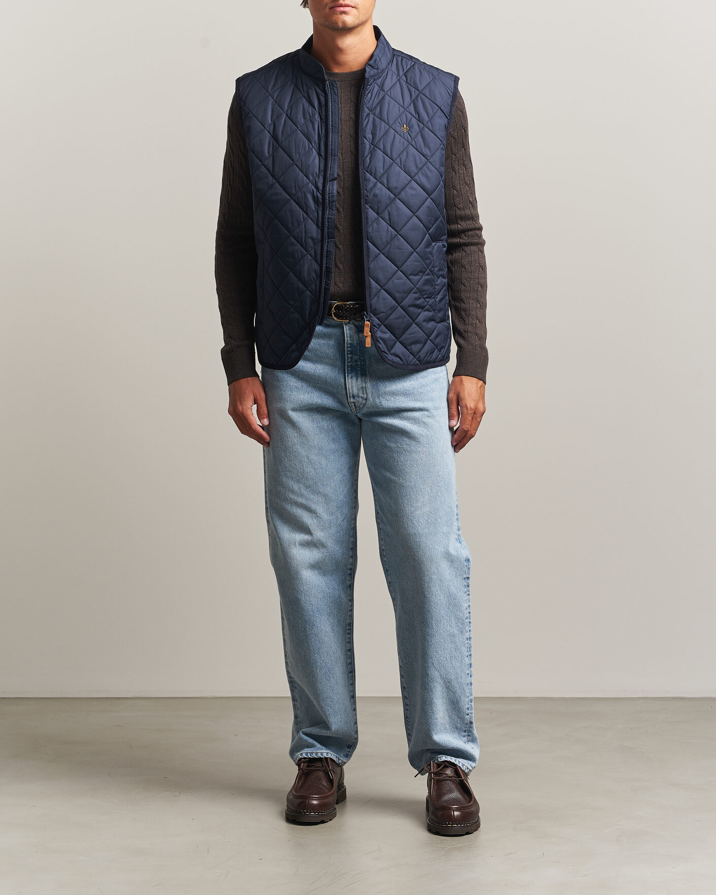 Men | Gilets | Morris | Teddy Quilted Vest Old Blue