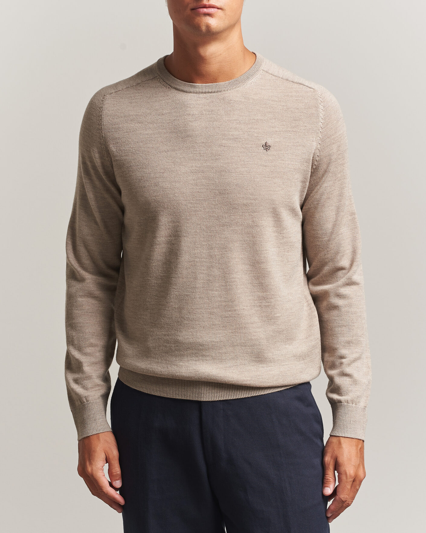 Men | Sweaters & Knitwear | Morris | Merino O-Neck Khaki