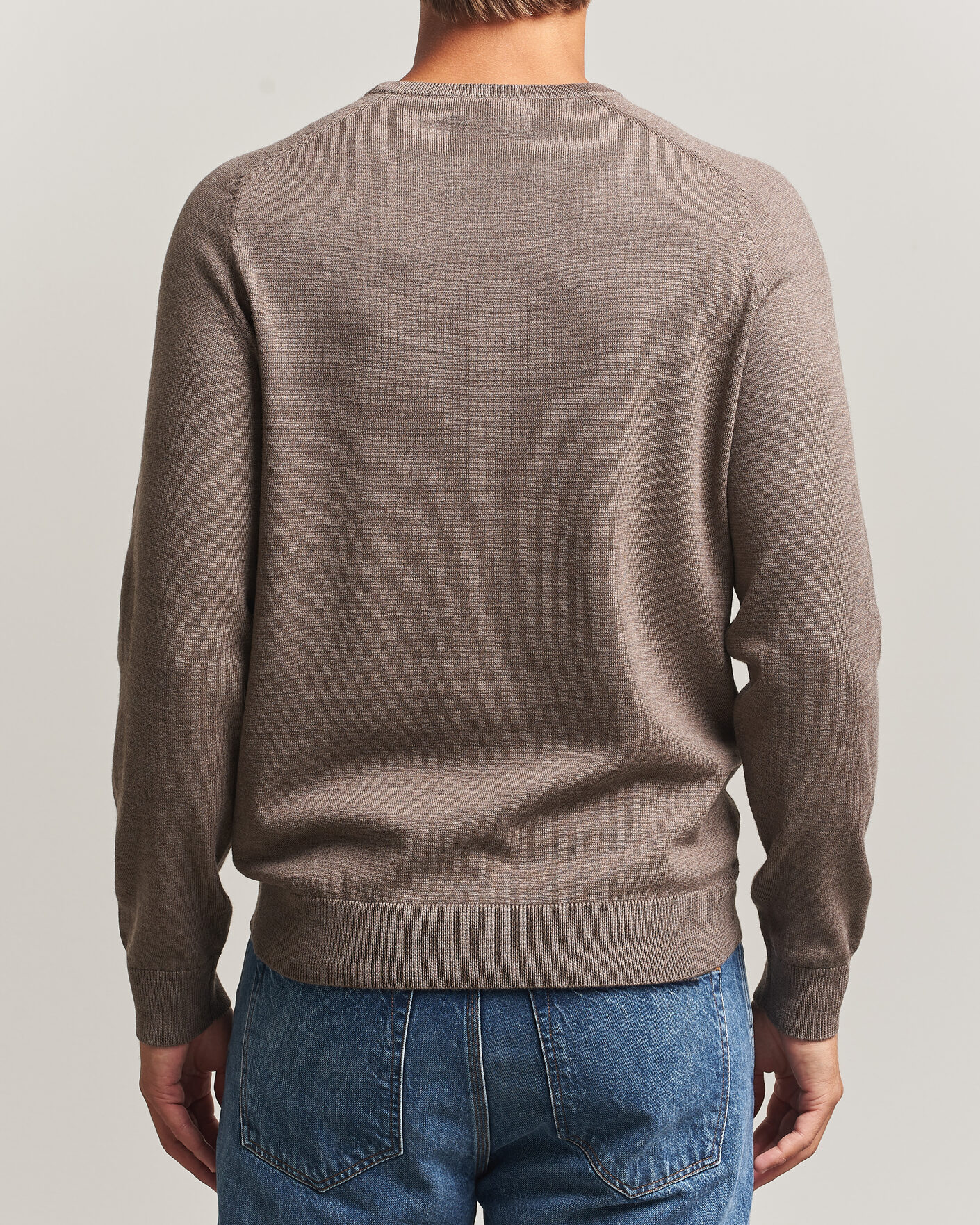 Men | Sweaters & Knitwear | Morris | Merino O-Neck Brown