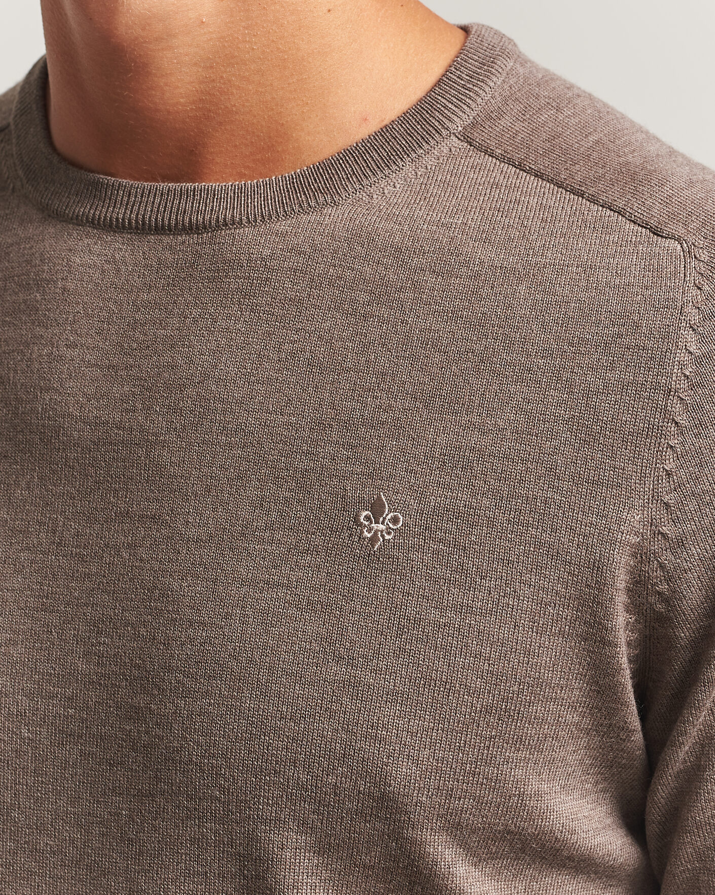 Men | Sweaters & Knitwear | Morris | Merino O-Neck Brown