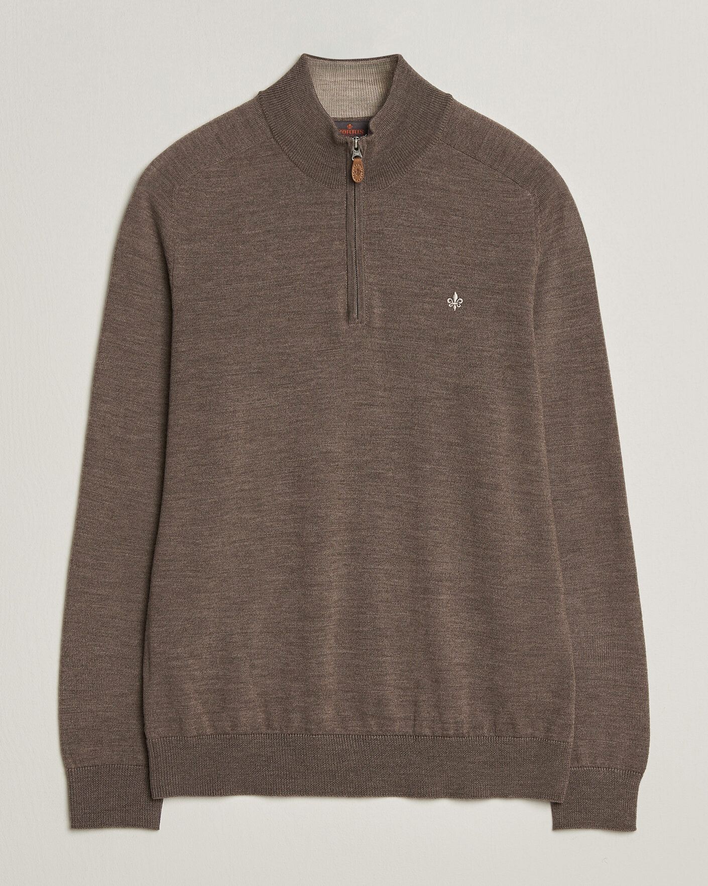 Men | Sweaters & Knitwear | Morris | John Merino Half Zip Brown
