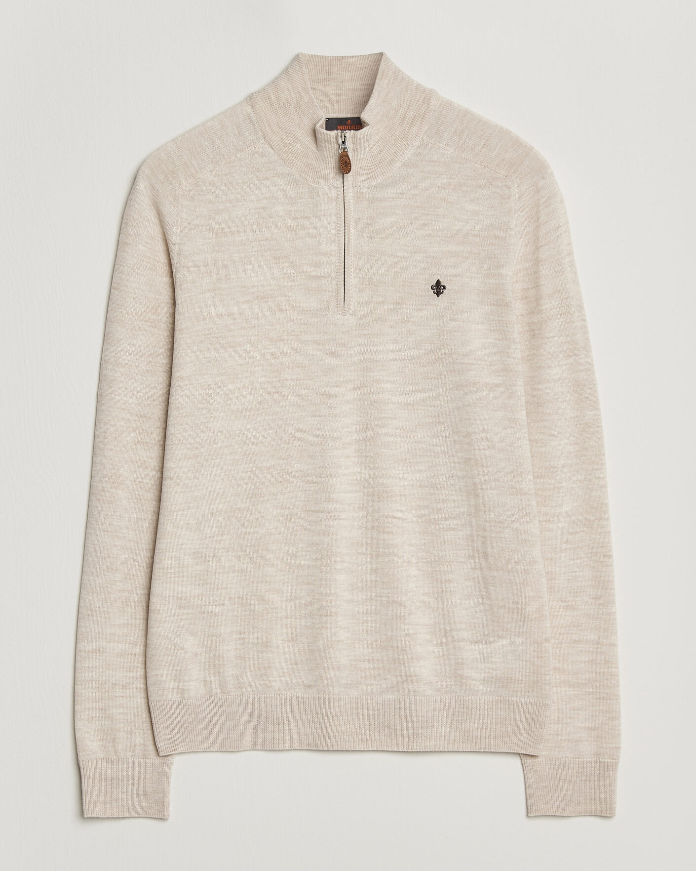Men | Sweaters & Knitwear | Morris | John Merino Half Zip Off White