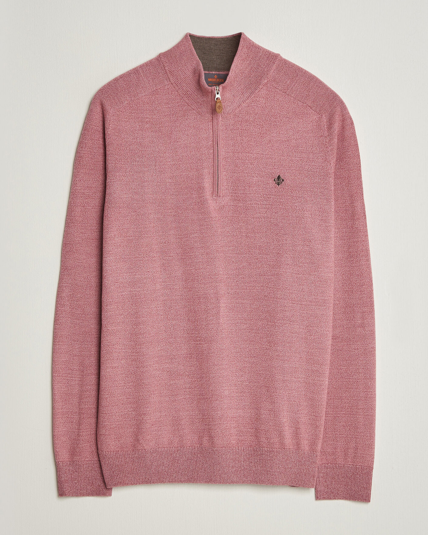 Men | Sweaters & Knitwear | Morris | John Merino Half Zip Cerise