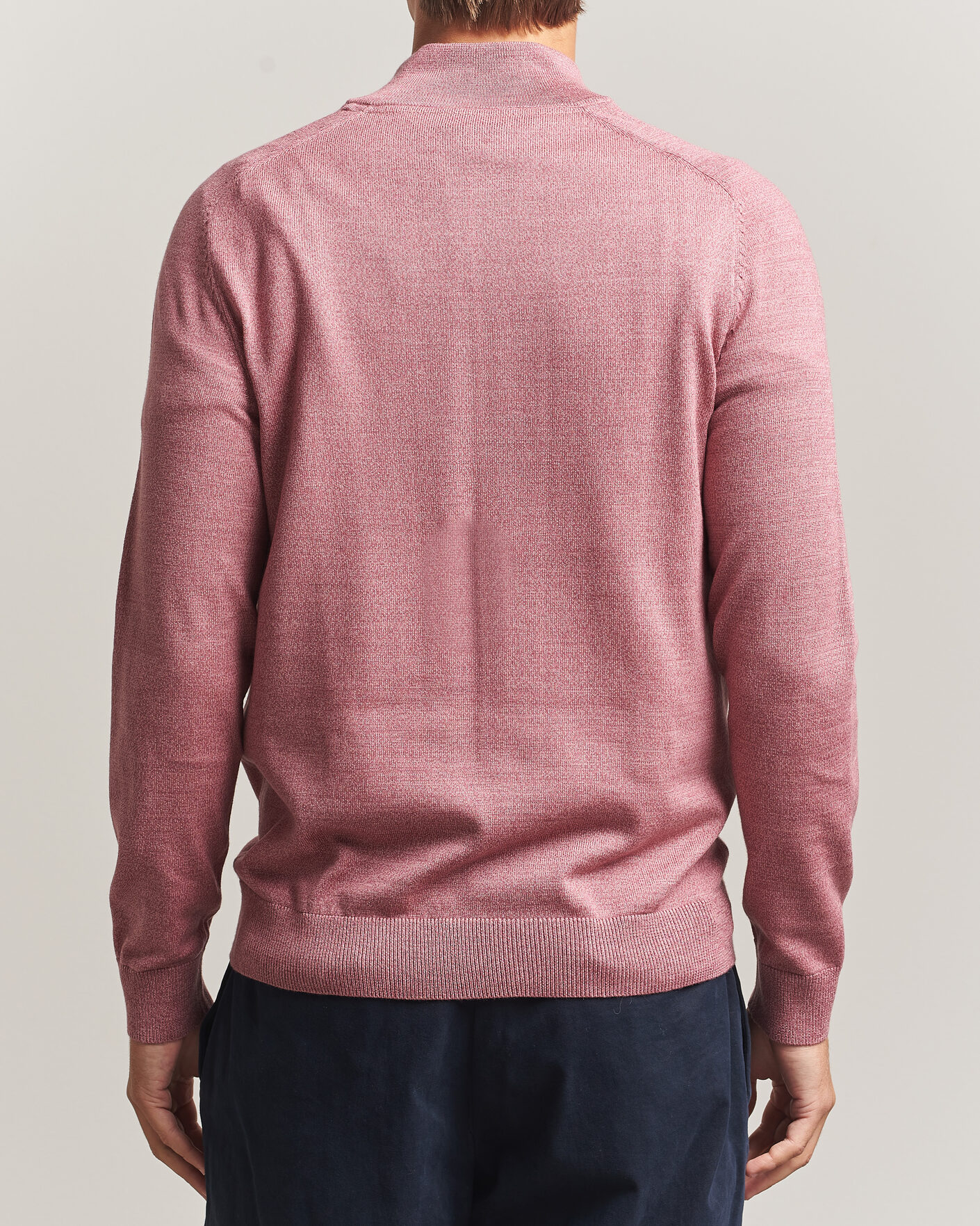 Men | Sweaters & Knitwear | Morris | John Merino Half Zip Cerise